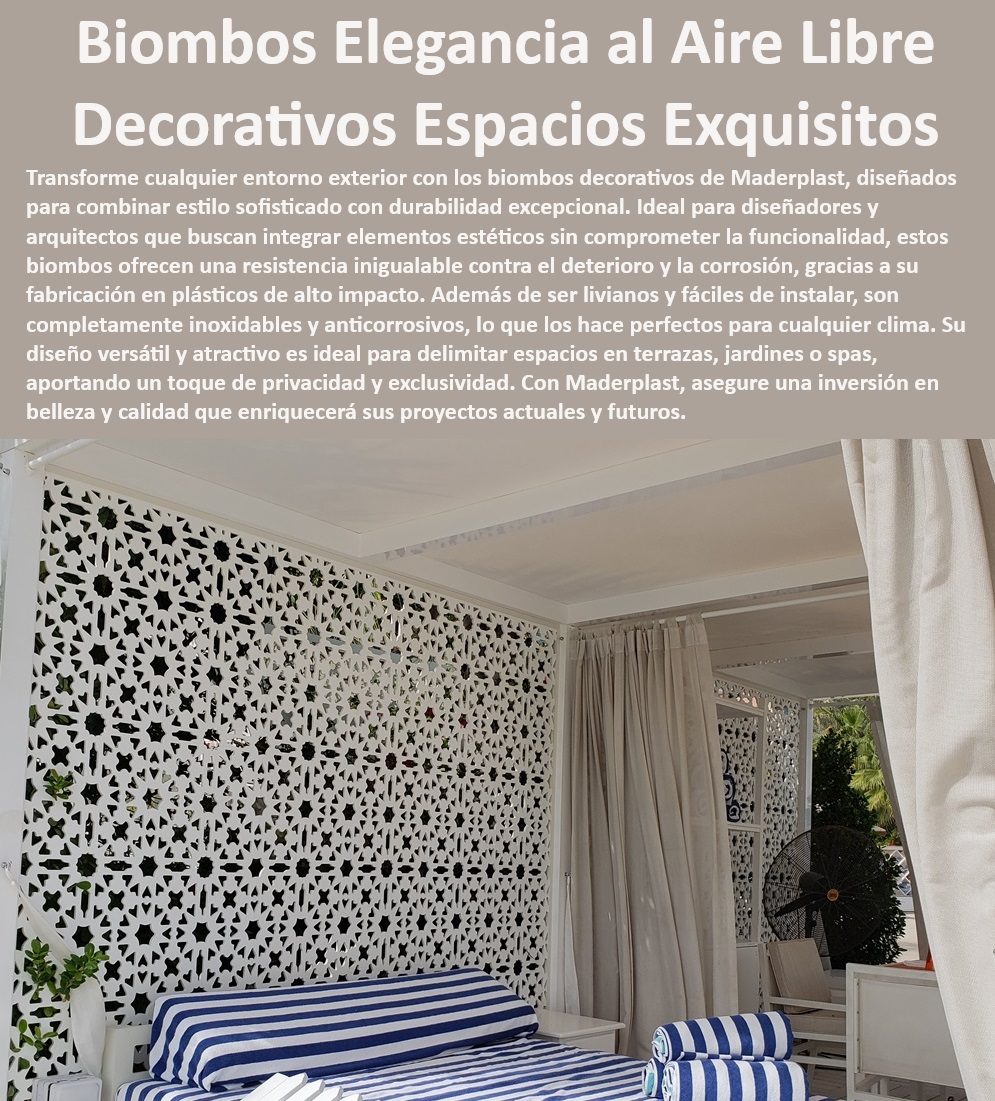 Diseño De Biombos Mamparas Plásticas Para Exteriores Maderplast 0 Estructuras decorativas para resorts y spas 0 Diseño de biombos plásticos decorativos para exteriores 0 Biombos plásticos resistentes a la intemperie 0 Biombos Plásticos PP  Divisores plásticos innovadores, , Separadores elegantes para jardines, , Biombos plásticos para terrazas, , Divisores plásticos de alto impacto, , Separadores plásticos versátiles, , Biombos exteriores de fácil instalación, , Biombos para ambientes elegantes, , Biombos plásticos de bajo mantenimiento, , Mamparas para espacios sofisticados, , Mamparas ligeras y resistentes, , Biombos de diseño moderno, , Biombos decorativos para exteriores, , Separadores resistentes a la intemperie, , Biombos plásticos duraderos, , Mamparas decorativas para exteriores, , Separadores para arquitectos y diseñadores, , Mamparas resistentes al clima, , Mamparas estéticas y funcionales, , Diseño de biombos para spas, , Mamparas plásticas para exteriores, , Separadores de ambientes exteriores, , Biombos para proyectos arquitectónicos, , Biombos anticorrosivos de alta calidad, , Divisores decorativos para patios, , Biombos con diseño artístico Diseño De Biombos Mamparas Plásticas Para Exteriores Maderplast 0 Estruturas decorativas para resorts y spas 0 Diseño de biombos plásticos decorativos para exteriores 0 Biombos plásticos resistentes a la intemperie 0 Biombos Plásticos PP