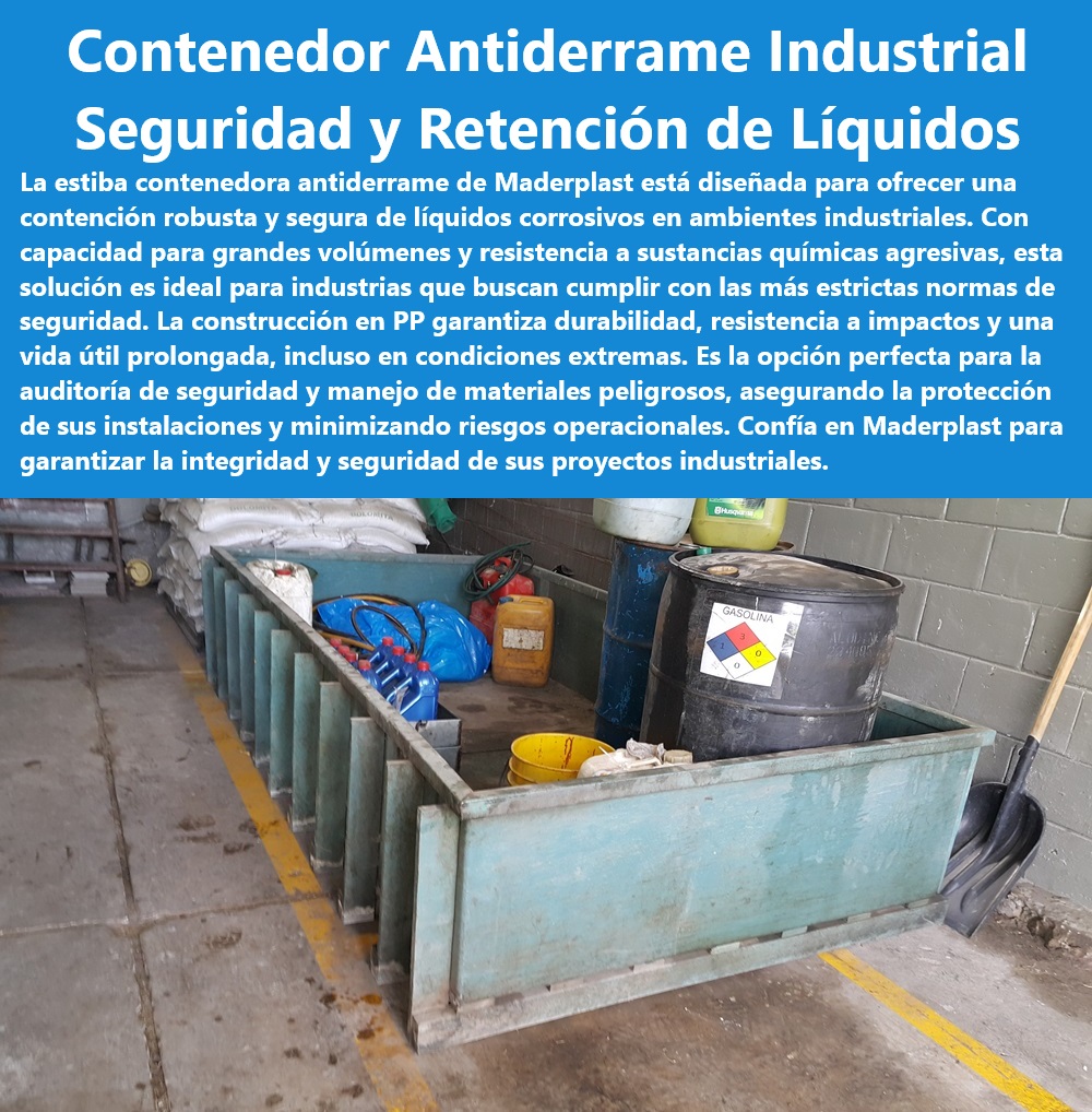 Caja Bandeja Contención Antiderrame Recipiente Contención Derrames Maderplast gran tamaño grandes Pallets contención líquidos corrosivos Antifugas Estibas para auditoría de seguridad Antifugas Estibas de retención líquidos corrosivos PP Contenedor industrial antiderrames para químicos - Mejores contenedores para ambientes extremos - ¿Qué opciones ofrece Maderplast para contenedores que manejan líquidos corrosivos? - Garantía de integridad en contenedores de Maderplast - Busco contenedores para líquidos peligrosos que cumplan normativas ambientales, ¿qué recomienda Maderplast? - Contenedores de PP para alta resistencia - Contenedores de almacenamiento de líquidos tóxicos - Maderplast: seguridad en manejo de líquidos - Contenedores especializados para industrias reguladas - Protección operacional con contenedores robustos - Innovación en contención de sustancias peligrosas - Necesito un contenedor resistente a químicos, ¿tiene Maderplast soluciones? - Contenedor de seguridad para líquidos industriales - Contenedores duraderos para productos químicos - Sistemas de retención para líquidos corrosivos - Contenedor resistente a sustancias químicas agresivas - Equipos confiables para contención de líquidos - Soluciones para minimizar riesgos en derrames - Contenedores para proyectos industriales seguros - Equipos para auditorías de seguridad industrial - Seguridad industrial en manejo de líquidos - Seguridad y eficiencia en contenedores industriales - Contenedores para cumplir normativas de seguridad - ¿Cómo pueden los contenedores de Maderplast mejorar la seguridad en mi planta? - ¿Qué características hacen a los contenedores de Maderplast ideales para condiciones extremas? - Protección avanzada contra derrames químicos - Manejo seguro de químicos en industria - Soluciones de retención de líquidos corrosivos - Contenedor modular antiderrame de alta capacidad - Soluciones Maderplast para líquidos corrosivos Caja Bandeja Contención Antiderrame Recipiente Contención Derrames Maderplast - gran tamaño grandes Pallets contención líquidos corrosivos Antifugas - Estibas para auditoría de seguridad Antifugas - Estibas de retención líquidos corrosivos PP