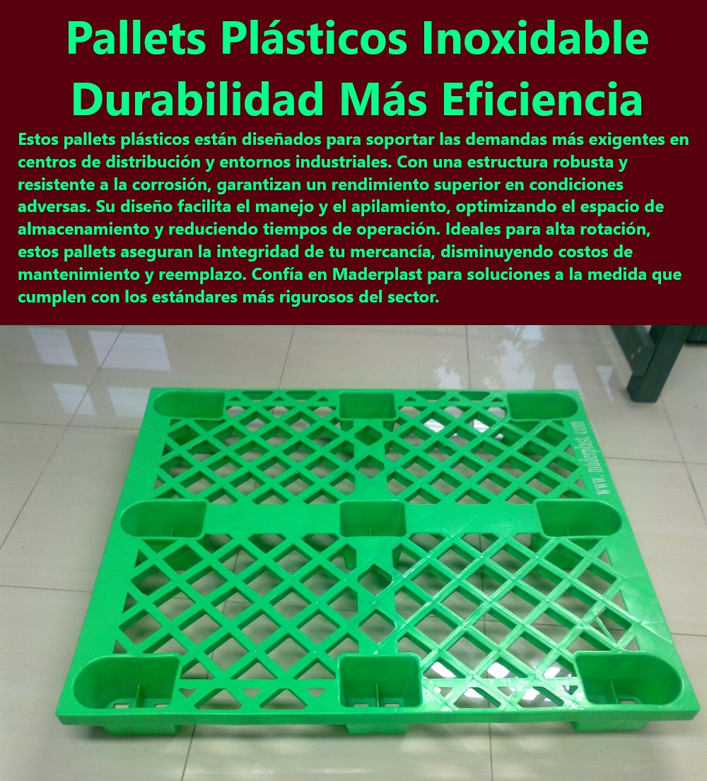 Catálogo Estibas Pallets Plásticos Brochure Tarimas Pallets De Exportación Maderplast Tarimas para alta rotación en centros de distribución Estibas homologadas Tarimas industriales Pallets estándar Estibas industriales Pallets PP Pallets de plástico resistentes a la corrosión - Soluciones de almacenamiento para industrias exigentes - Necesito pallets resistentes a la corrosión, ¿qué opciones tiene Maderplast? - Pallets personalizados según requisitos del sector industrial - ¿Maderplast tiene tarimas que cumplan con normativas internacionales? - Pallets para mejorar la circulación y ventilación de productos - Pallets verdes optimizados para espacio de almacenamiento - ¿Qué pallets ofrece Maderplast para operaciones industriales intensivas? - Pallets de plástico de Maderplast con garantía extendida - Soluciones eficientes en pallets para reducir tiempo operativo - Pallets de carga pesada con estructura robusta - Pallets de alto rendimiento para condiciones adversas - Pallets de Maderplast para entornos adversos - Pallets inoxidables para reducir costos de mantenimiento - Pallets diseñados para alta rotación de mercancía - Tarimas plásticas adaptadas a normativas internacionales - Busco pallets de plástico que soporten alta rotación, ¿cuáles son los mejores? - Pallets plásticos de alta durabilidad industrial Maderplast - Pallets inoxidables para logística robusta - Soluciones a medida en pallets para industrias específicas - Tarimas de plástico para manejo eficiente de mercancías - Pallets de Maderplast para almacenamiento óptimo - ¿Cómo pueden los pallets de Maderplast reducir mis costos de mantenimiento? - Pallets resistentes ideales para la exportación - Pallets de plástico con diseño ergonómico Maderplast - Pallets resistentes para uso en exteriores e interiores - Soluciones de Maderplast para manejo industrial de carga - Pallets duraderos y ecológicos para transporte seguro - Tarimas plásticas para rotación alta en almacenes - Pallets económicos para operaciones de exportación Catálogo Estibas Pallets Plásticos Brochure Tarimas Pallets De Exportación Maderplast - Tarimas para alta rotación en centros de distribución - Estibas homologadas - Tarimas industriales - Pallets estándar - Estibas industriales - Pallets PP