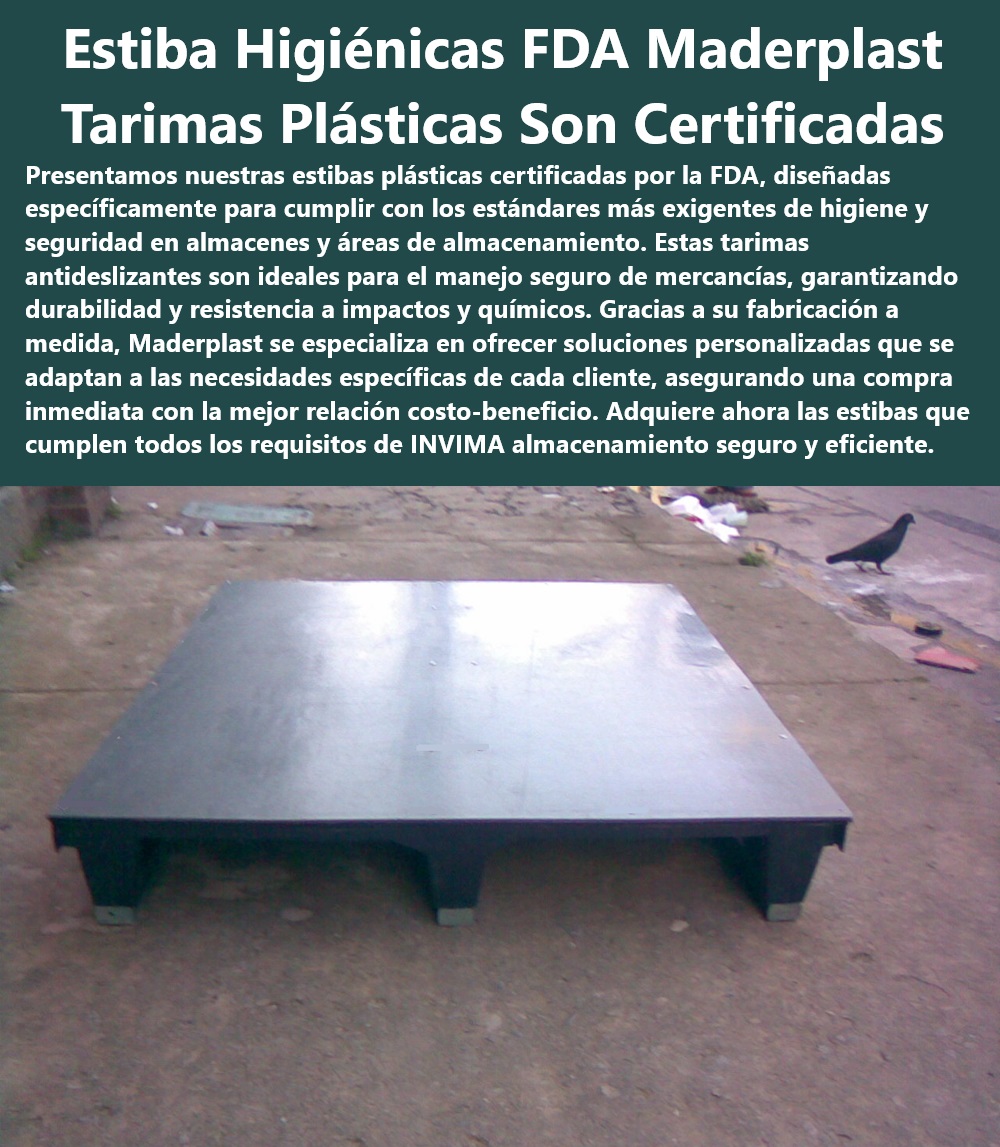 Catálogo Estibas Pallets Plásticos Brochure Tarimas higiénicas Fda Invima Maderplast Estibas duraderas compra inmediata Tarimas para almacén Estibas una vía Pallets estándar Tarimas plásticas antideslizantes Pallets en oferta FDA Pallets higiénicos para hospitales y clínicas - Pallets especializados para productos químicos - Tarimas diseñadas para eficiencia operacional - Pallets plásticos con opciones de personalización - Pallets de almacenamiento con alta resistencia - Estibas de Maderplast para logística eficiente - Estibas ecológicas y reciclables Maderplast - Estibas una vía personalizadas - Tarimas de plástico para almacenes - Pallets en oferta certificados por FDA - Estibas plásticas certificadas FDA Maderplast - Estibas para transporte y exportación segura - Pallets robustos para uso industrial pesado - Tarimas FDA para alimentos y bebidas - Pallets resistentes a impactos y químicos - ¿Maderplast tiene tarimas plásticas para el sector alimenticio? - Pallets antideslizantes para almacenamiento seguro - Pallets estándar higiénicos Maderplast - Tarimas antideslizantes para ambientes húmedos - Estibas plásticas con garantía de durabilidad - Soluciones de estibas para manejo de mercancías - ¿Dónde puedo comprar pallets higiénicos certificados por FDA? - Tarimas plásticas adaptadas a normas INVIMA - Necesito estibas resistentes a químicos, ¿qué ofrece Maderplast? - Estibas seguras para industria farmacéutica - Busco pallets duraderos para uso intensivo, ¿cuáles son mis opciones? - Soluciones de tarimas para sectores sanitarios - ¿Qué soluciones de almacenamiento seguro ofrece Maderplast para productos farmacéuticos? - Tarimas higiénicas para industrias reguladas - Estibas duraderas para compras inmediatas Catálogo Estibas Pallets Plásticos Brochure Tarimas higiénicas Fda Invima Maderplast - Estibas duraderas compra inmediata - Tarimas para almacén - Estibas una vía - Pallets estándar - Tarimas plásticas antideslizantes - Pallets en oferta FDA