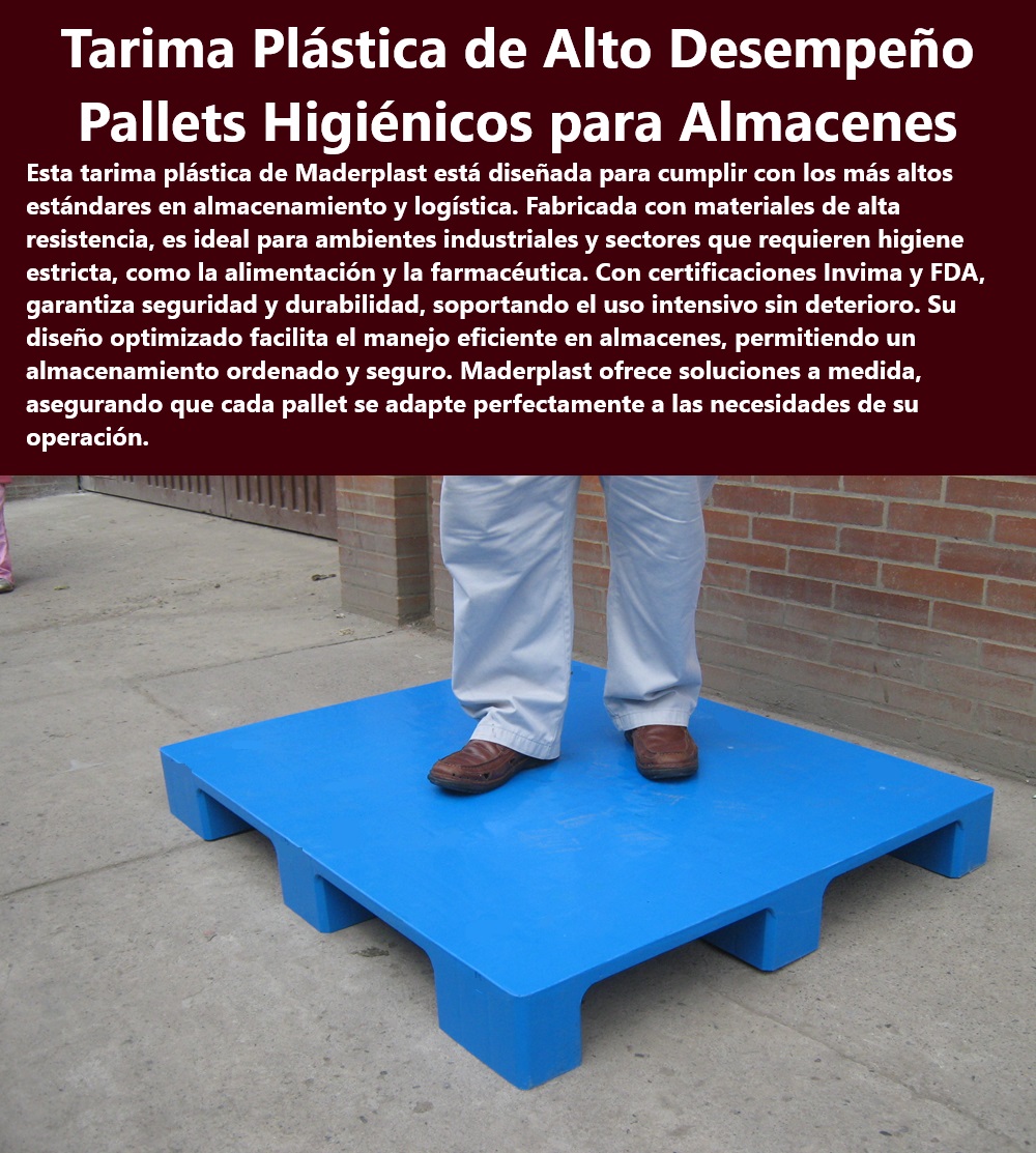 Catálogo Estibas Pallets Plásticos Brochure Tarimas higiénicas Invima Fda Maderplast Tarimas para logística Pallets para almacenes industriales Pallets higiénicos Estibas homologadas Pallets plásticos manejo eficiente en almacenes 0 Pallets especializados para industrias reguladas - Estibas robustas para uso exterior - Estibas diseñadas para eficiencia logística - "Necesito tarimas resistentes para industria farmacéutica." - Manejo eficiente en almacenes con pallets - Tarimas plásticas para farmacéuticas y alimentos - "¿Quién vende estibas homologadas para exportación?" - Soluciones de almacenamiento higiénico con estibas - Pallets reciclables y ecológicos - Tarimas para optimización de espacio de almacen - Pallets para almacenamiento seguro y eficiente - Pallets higiénicos para la industria alimentaria - Estibas para logística inversa eficiente - Estibas plásticas resistentes para industrias - Soluciones de almacenamiento con pallets modulares - Estibas certificadas para exportaciones - Pallets industriales de alto rendimiento - Estibas plásticas de fácil limpieza - "Busco pallets plásticos que soporten climas extremos." - Soluciones de logística con tarimas duraderas - Tarimas plásticas resistentes a la deformación - Pallets de plástico para transporte seguro - Estibas plásticas para cargas pesadas - Pallets de plástico con alta capacidad de carga - "¿Dónde encuentro pallets higiénicos certificados?" - Tarimas higiénicas certificadas Invima y FDA - Estibas homologadas para uso intensivo - "¿Cuáles son las mejores estibas para almacenes grandes?" - Pallets resistentes a químicos y humedad - Estibas para manejo seguro de productos Catálogo Estibas Pallets Plásticos Brochure Tarimas higiénicas Invima Fda Maderplast - Tarimas para logística - Pallets para almacenes industriales - Pallets higiénicos - Estibas homologadas - Pallets plásticos manejo eficiente en almacenes 0