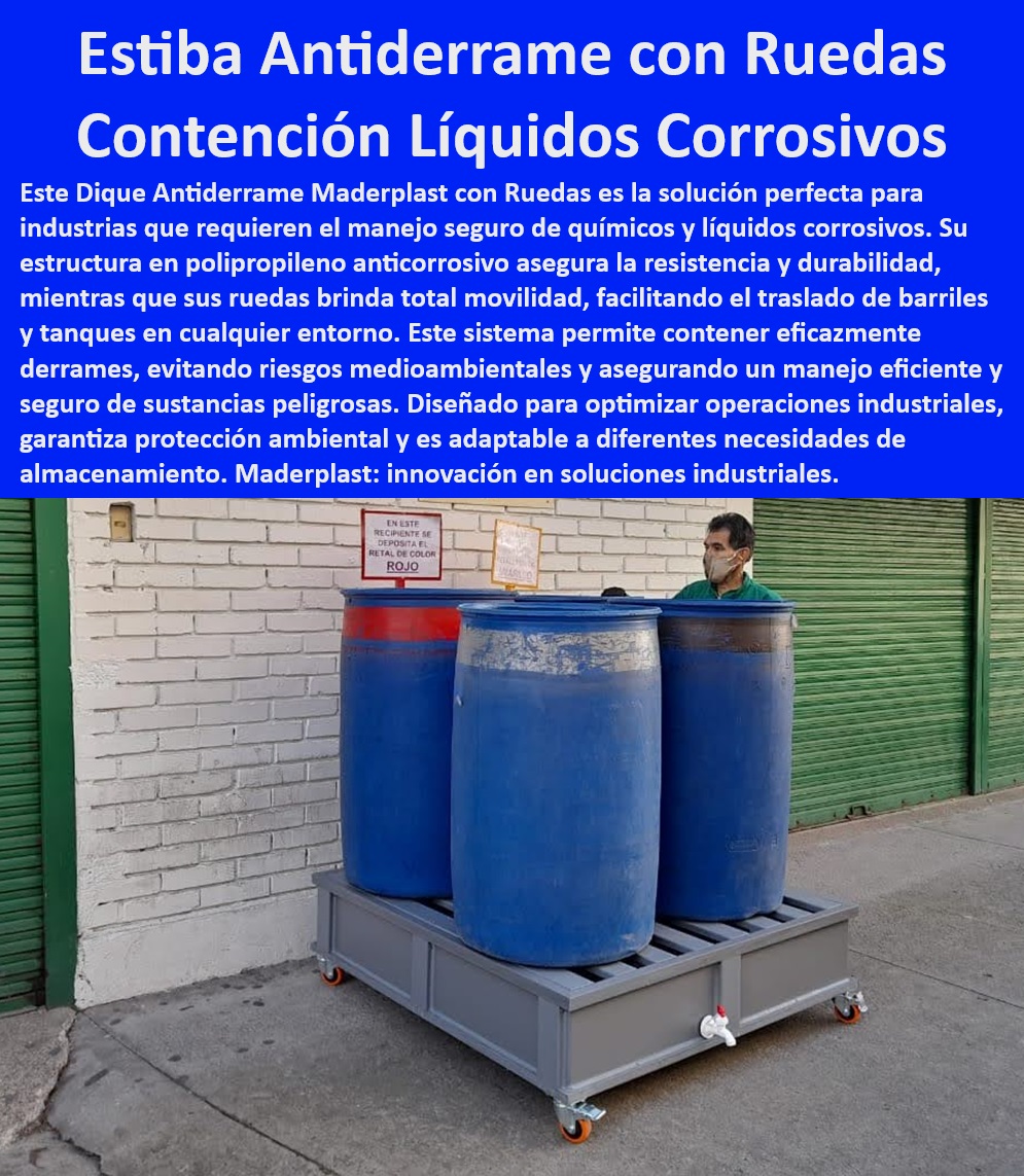 Contenedor Estiba Impermeable Contención Canecas Toneles Tambores Maderplast Estiba manejo de químicos Toneles Estibas con bandeja de retención para químicos Toneles Contenedores líquidos Toneles Estibas de retención líquidos Toneles  ¿Qué características tienen las estibas de Maderplast para la contención de derrames? - Estibas rodantes para facilitar el traslado industrial - Estibas con ruedas para manejo de químicos - Contenedores con ruedas adaptados a normativas - Contenedores de seguridad para líquidos peligrosos - Estibas antiderrames con ruedas para industrias - Estibas móviles para ambientes industriales - Sistemas portátiles de contención de derrames - ¿Cómo aseguran las estibas rodantes de Maderplast un manejo seguro de sustancias peligrosas? - Estibas rodantes para contención de líquidos - ¿Qué estibas con ruedas ofrece Maderplast para manejo de químicos? - Soluciones Maderplast para derrames químicos - Estibas con ruedas resistentes a corrosión - ¿Cómo facilitan las estibas móviles de Maderplast el traslado de líquidos corrosivos? - Estibas para prevención de accidentes químicos - Estibas de polipropileno con ruedas para barriles - Estibas resistentes y móviles para líquidos tóxicos - Contenedores industriales con ruedas para derrames - ¿Cuáles son las ventajas de usar estibas con ruedas en la industria química? - Manejo seguro de químicos con estibas móviles - Soluciones de contención móvil para químicos - Estibas con ruedas para almacenamiento seguro - Soluciones de almacenamiento móvil para líquidos corrosivos - Estibas para transporte y almacenamiento de químicos - Manejo eficiente de sustancias corrosivas con estibas - Contenedores rodantes para optimización de espacios - Estibas de alta durabilidad para industrias químicas - Estibas con ruedas para contención eficiente de derrames - Soluciones industriales para derrames con movilidad - Contenedores móviles para líquidos corrosivos Contenedor Estiba Impermeable Contención Canecas Toneles Tambores Maderplast - Estiba manejo de químicos Toneles - Estibas con bandeja de retención para químicos Toneles - Contenedores líquidos Toneles - Estibas de retención líquidos Toneles