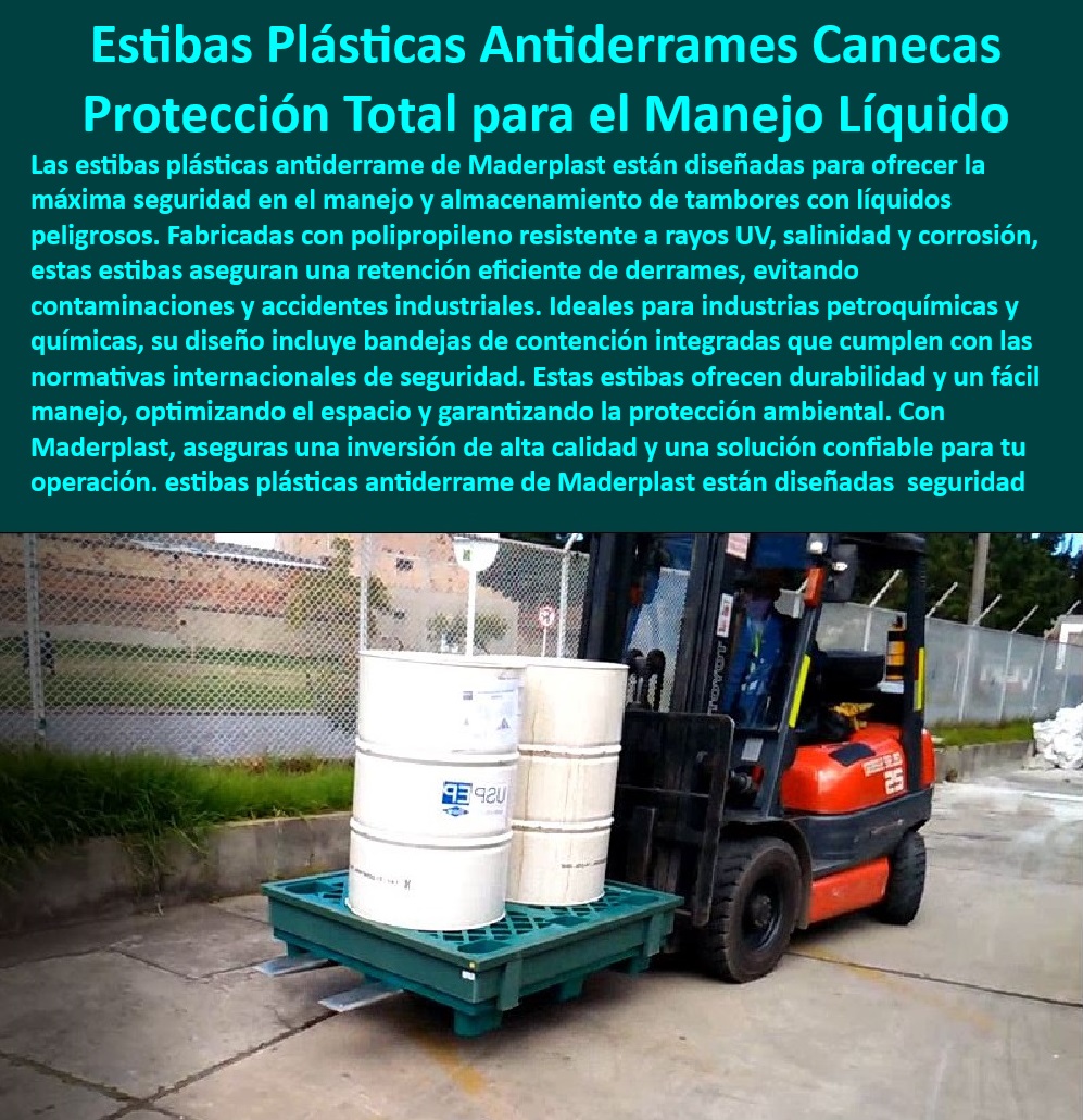 Contenedor Estiba Impermeable Contención Tambores Canecas Toneles Maderplast Estibas contenedores resistentes rayos UV Tambores Pallets para prevención de derrames Tambores Estibas residuos peligrosos Tambores Contenedores antiderrame diseñados para la industria - ¿Cómo pueden los pallets de Maderplast prevenir eficazmente los derrames? - Manejo de tambores con líquidos peligrosos - Soluciones Maderplast para derrames de líquidos - Pallets de polipropileno para ambientes exigentes - Innovaciones en contención de líquidos corrosivos - Sistemas móviles de contención de derrames - Estibas resistentes a salinidad y corrosión - Estibas de contención móvil para fábricas - Contenedores de derrame para industrias petroquímicas - Pallets para manipulación de sustancias peligrosas - Estibas industriales para protección ambiental - Pallets de contención con alta durabilidad - ¿Qué soluciones tiene Maderplast para la contención segura de químicos? - Soluciones de manejo eficiente de líquidos industriales - Sistemas de contención con normas internacionales - Estibas ecológicas para derrames químicos - Contenedores para manejo seguro de líquidos - ¿Qué estibas ofrece Maderplast para el manejo de líquidos corrosivos? - Contenedores de seguridad para líquidos tóxicos - Pallets resistentes a corrosión y UV - Estibas de almacenamiento con protección de derrames - Pallets con capacidad de retención de derrames - ¿Cuáles son las ventajas de las estibas de polipropileno para ambientes industriales? - Estibas con contenedores integrados para seguridad - Estibas para almacenamiento seguro de químicos - Estibas para optimización de espacio en almacenes - Soluciones de contención para líquidos industriales - ¿Dónde encontrar estibas resistentes a UV y corrosión? - Estibas antiderrame de polipropileno resistente Contenedor antiderrames Contenedor Estiba Impermeable Contención Tambores Canecas Toneles Maderplast - Estibas contenedores resistentes rayos UV Tambores - Pallets para prevención de derrames Tambores - Estibas residuos peligrosos Tambores - Contenedor antiderrames