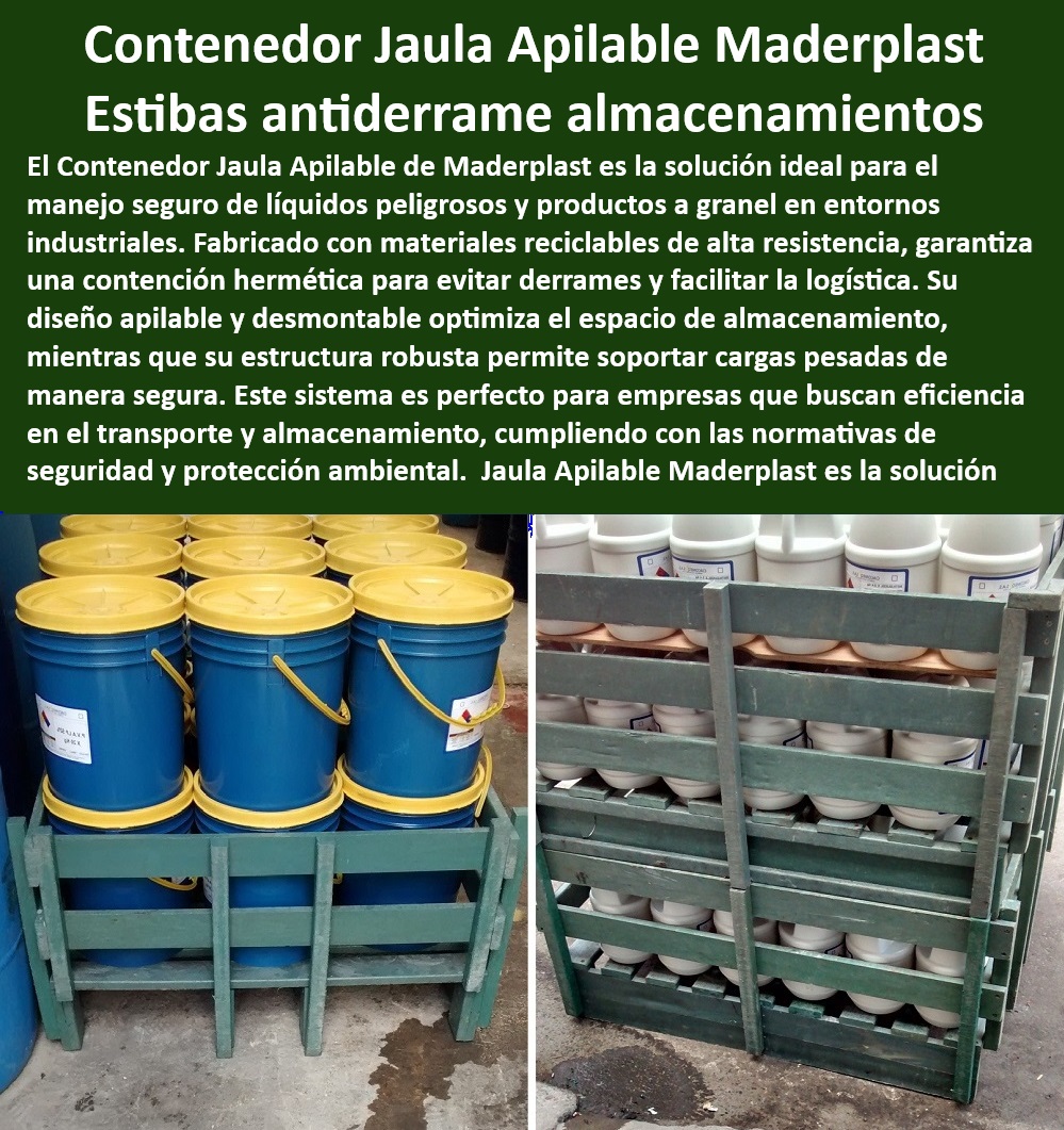 Contenedor Jaula Apilable Estiba Contenedor Remontable Antiderrame Maderplast Estibas antiderrame reciclables resistencia superior Estibas industriales resistencia alta Cuáles son las mejores estibas para líquidos peligrosos Estibas industriales de larga durabilidad - ¿Dónde puedo encontrar contenedores antiderrame para químicos? - ¿Cómo contribuyen las estibas de Maderplast a la seguridad ambiental? - Sistemas de contención hermética Maderplast - Contenedores para cumplimiento normativo ambiental - Contenedores Maderplast para productos a granel - ¿Cómo aseguran las estibas de Maderplast el manejo seguro de tambores? - Manejo eficiente de productos industriales con estibas - Estibas con protección ambiental superior - Estibas de fácil montaje y desmontaje - Jaulas Maderplast para eficiencia en almacenamiento - Contenedor desmontable para industrias químicas - Soluciones Maderplast para manejo de químicos - ¿Qué características tienen los contenedores jaula apilables de Maderplast? - Estibas para optimización de espacio de almacenamiento - Contenedores seguros para almacenar químicos - Jaulas apilables para transporte seguro - Estibas Maderplast para sustancias corrosivas - Contenedor jaula apilable para líquidos peligrosos - Jaula Maderplast con diseño ergonómico - Estibas que facilitan la logística y transporte - Contenedor para prevención de accidentes químicos - Soluciones de almacenamiento para granos y líquidos - Contenedores reciclables de alta resistencia Maderplast - Contenedor con sistema antiderrame integrado - Soluciones logísticas para almacenamiento de líquidos - Estibas antiderrame para almacenamiento seguro - ¿Cuáles son las ventajas de las jaulas apilables de Maderplast? - Contenedores de polipropileno para exterior - Estibas que soportan cargas pesadas Pallets Contenedor Jaula Apilable Estiba Contenedor Remontable Antiderrame Maderplast - Estibas antiderrame reciclables resistencia superior - Estibas industriales resistencia alta - ¿Cuáles son las mejores estibas para líquidos peligrosos - Pallets