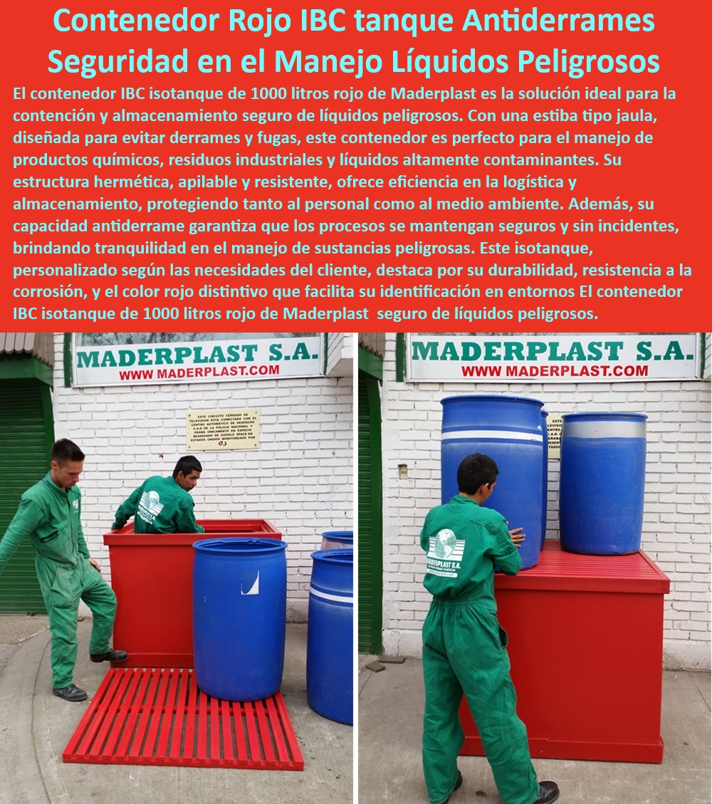 Contenedor Rojo Hermético Retención Líquidos Peligrosos Antiderrame Maderplast soluciones almacenamiento Contenedor con bandeja antiderrame plástica Prevención accidentes daños materiales Contenedor con bandeja hermética de seguridad manejo y almacenamiento seguro químicos agresivos - tanques almacenamiento sustancias corrosivas exteriores - soluciones personalizadas almacenamiento líquidos industriales - tanque IBC rojo con bandeja antiderrame - contenedor IBC rojo retención líquidos peligrosos - contenedor seguridad alta capacidad líquidos - contenedores herméticos para líquidos industriales - soluciones integrales para líquidos corrosivos - almacenamiento seguro y eficaz sustancias tóxicas - solución eficiente almacenar materiales peligrosos - ¿Qué características tiene un contenedor hermético para líquidos industriales? - prevención de derrames químicos industriales - soluciones Maderplast para almacenaje seguro - contenedor hermético manejo seguro químicos - manejo seguro sustancias inflamables - bandeja antiderrame integrada prevención accidentes - ¿Dónde encontrar contenedores seguros para químicos tóxicos? - soluciones almacenamiento líquidos tóxicos industriales - ¿Cuál es la mejor solución para el manejo de sustancias inflamables? - contenedor con resistencia a la corrosión industrial - prevención riesgos manejo sustancias peligrosas - tanques prevención contaminación ambiental - sistema contención líquidos peligrosos aprobado - sistemas antiderrame para líquidos tóxicos - ¿Cómo puedo prevenir accidentes con líquidos corrosivos? - ¿Qué contenedor es recomendado para almacenar líquidos peligrosos? - contenedores IBC resistentes y duraderos - tanque almacenamiento con protección UV - contenedores manejo líquidos altamente contaminantes - equipamiento esencial para manejo químicos Contenedor Rojo Hermético Retención Líquidos Peligrosos Antiderrame Maderplast - soluciones almacenamiento - Contenedor con bandeja antiderrame plástica - Prevención accidentes daños materiales - Contenedor con bandeja hermética de seguridad