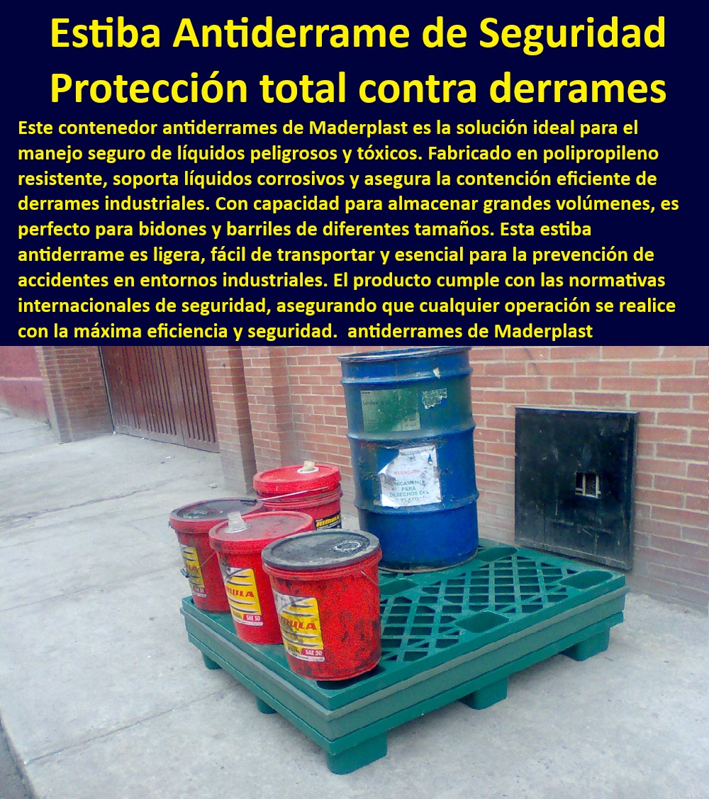 Contenedor derrames Bandeja Impermeable Diques De Contención Maderplast Estibas industriales ecológicas Diques Soluciones tematizadas parques y eventos Diques Estibas con dique seguridad Bandeja antiderrame Diques Bandeja antiderrames Estibas para protección total contra derrames - ¿Cómo aseguran las estibas de Maderplast la contención de líquidos peligrosos? - Contenedores robustos para ambientes industriales - Manejo de líquidos peligrosos con seguridad - Soluciones Maderplast para derrames industriales - Estibas para almacenar barriles de químicos - Contenedores con alta resistencia a líquidos corrosivos - Contenedores antiderrame cumplen normativas internacionales - Almacenamiento seguro de sustancias tóxicas - Estibas ligeras y fáciles de transportar - Contención de líquidos en entornos industriales - Estibas antiderrames de alta eficiencia - ¿Cuáles son las normativas internacionales que cumplen las estibas antiderrame de Maderplast? - Contenedores de manejo seguro para industrias - Estibas de polipropileno resistentes a corrosión - Contenedores de seguridad para químicos - ¿Cuáles son las ventajas de las estibas de polipropileno para ambientes corrosivos? - Contenedores antiderrames de polipropileno - Estibas para prevención de accidentes industriales - Estibas con control eficiente de derrames - Soluciones de almacenamiento para líquidos agresivos - Seguridad en almacenamiento de productos químicos - Estibas antiderrames para industrias - ¿Qué estibas antiderrame recomienda Maderplast para químicos corrosivos? - Soluciones de contención para líquidos corrosivos - Estibas para barriles de diferentes tamaños - Estibas con capacidad para bidones grandes - Estibas para optimización de espacios industriales - ¿Qué soluciones ofrece Maderplast para el almacenamiento seguro en la industria química? - Soluciones Maderplast para líquidos tóxicos Contenedor derrames Bandeja Impermeable Diques De Contención Maderplast - Estibas industriales ecológicas Diques - Soluciones tematizadas parques y eventos Diques - Estibas con dique seguridad - Bandeja antiderrame Diques Bandeja antiderrames