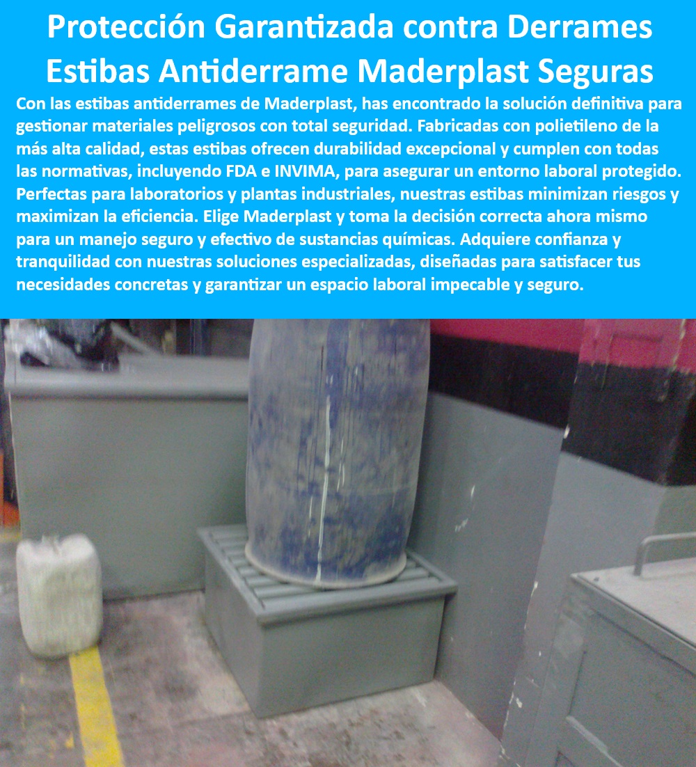 Recipiente Contención Derrames Caja Contenedora Antiderrames Antifugas Maderplast Contención de derrames Antifugas Estibas antiderrame polietileno calidad garantizada Antiderrames Costo de pallets de plástico resistentes Antiderrames  Espacio laboral seguro con Maderplast - soluciones almacenamiento plantas industriales - ¿Cómo puedo prevenir derrames de productos químicos en mi empresa? - soluciones almacenamiento seguro productos químicos - estibas antiderrame para sustancias peligrosas - prevención contaminación ambiental - instalación sistemas contención derrames - ¿Cómo puedo mejorar la seguridad en mi laboratorio o planta industrial? - contenedores antiderrame resistentes - recipientes herméticos industria farmacéutica - cumplimiento normativas FDA e INVIMA - contenedores polietileno antiderrame - ¿Qué tipo de contenedores son los más seguros para almacenar sustancias peligrosas? - contenedores antiderrame Maderplast - soluciones llave en mano seguridad industrial - innovación en almacenamiento seguro - diseño áreas almacenamiento antiderrame - reducción riesgos laborales con Maderplast - costo pallets plásticos antiderrame - contenedores antiderrame para laboratorios - ¿Cuáles son las ventajas de utilizar estibas antiderrame de plástico? - ¿Existen soluciones de almacenamiento que cumplan con las normas FDA e INVIMA? - proyectos industriales seguros Maderplast - contenedores químicos alta calidad - estibas plásticas alta durabilidad - fabricación contenedores a prueba de fugas - pallets plásticos de contención derrames - manejo seguro sustancias químicas - estibas antiderrame calidad garantizada - prevención fugas materiales sensibles Recipiente Contención Derrames Caja Contenedora Antiderrames Antifugas Maderplast - Contención de derrames Antifugas - Estibas antiderrame polietileno calidad garantizada Antiderrames - Costo de pallets de plástico resistentes Antiderrames -