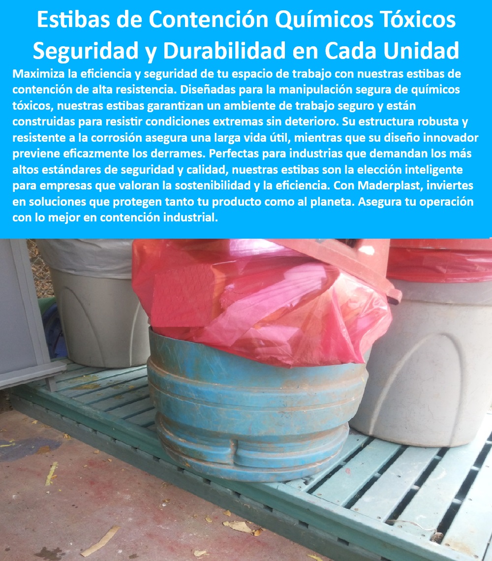 Recipiente Contención Derrames Caja Contenedora Antiderrames Antifugas Maderplast Pallets para sustancias peligrosas Antiderrames Contenedor con bandeja de seguridad derrames Antifugas Estibas seguras para químicos tóxicos seguridad garantizada Maderplast - contenedores antiderrame industriales - suministro e instalación de estibas de contención - estibas para manejo seguro químicos - dotación de contenedores para químicos tóxicos - proyecto de gestión de riesgos químicos - ¿Cuáles son las normativas internacionales para el almacenamiento de químicos? - tranquilidad en gestión de riesgos - soluciones almacenamiento seguro químicos - diseño de plantas industriales seguras - soluciones llave en mano seguridad industrial - innovación en almacenamiento seguro - protección medio ambiente Maderplast - cumplimiento normativas internacionales - ¿Qué tipo de estibas necesito para prevenir derrames peligrosos? - estibas seguras para químicos tóxicos - instalación sistemas contención derrames - implementación de soluciones antiderrame Maderplast - ¿Cómo puedo mejorar la seguridad en mi planta industrial? - estibas contención químicos tóxicos - estibas antiderrame alta resistencia - estibas robustas larga vida útil - pallets para sustancias peligrosas - contenedores con bandeja de seguridad - inversión segura y confiable - contenedores químicos alta calidad - reducción riesgos laborales Maderplast - ¿Cómo puedo almacenar químicos tóxicos de forma segura? - fabricación estibas resistentes corrosión - diseño de plantas industriales seguras - proyectos industriales con Maderplast - prevención derrames químicos - diseño innovador prevención derrames - ¿Qué soluciones ofrece Maderplast para la contención de derrames? - soluciones almacenamiento empresas industriales Antiderrames Recipiente Contención Derrames Caja Contenedora Antiderrames Antifugas Maderplast - Pallets para sustancias peligrosas Antiderrames - Contenedor con bandeja de seguridad derrames Antifugas - Estibas seguras para químicos tóxicos Antiderrames