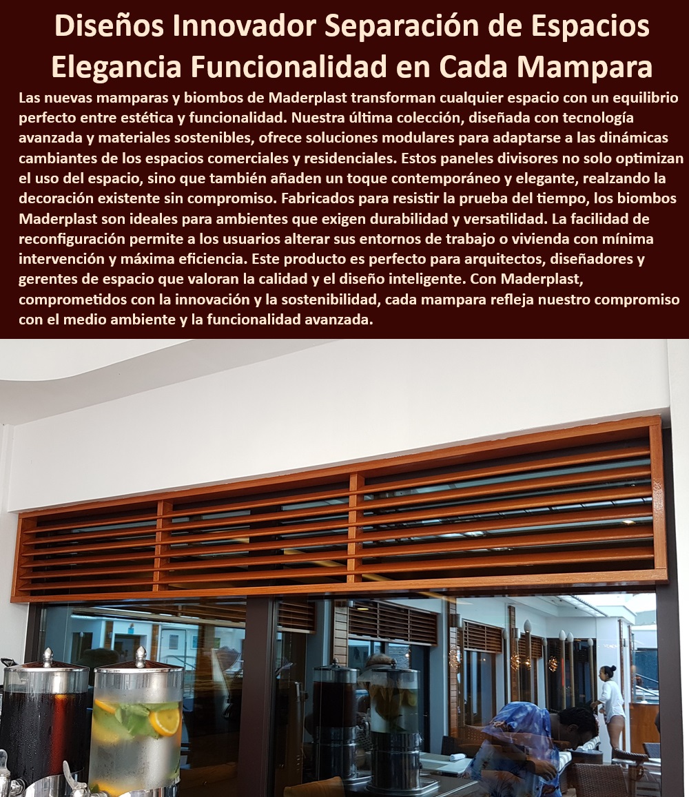Mamparas Decorativas Paneles Divisores Biombos Diseños Persianas Maderplast 0 Mamparas Decorativas y Resilientes para Espacios Comerciales Biombos Reconfigurables para Espacios Dinámicos y Modernos Biombos Modulares con Alta Resistencia Biombos de madera plástica con sistema de fácil montaje para una instalación rápida, - Biombos-Madera-Plástica-Alta-Resistencia, - Mamparas decorativas con diseños que imitan la naturaleza para integrar el exterior, - Estoy buscando una solución para separar el área de la cocina del comedor en mi casa. ¿Qué tipo de mampara decorativa sería la más adecuada para un estilo moderno y minimalista?, - Biombos de madera plástica con acabados de alta calidad para un aspecto sofisticado, - Mamparas-Modulares-Madera-Plástica-Oficinas, - ¿Cuáles son las ventajas de usar mamparas decorativas en un restaurante?, - Biombos-Madera-Plástica-Fácil-Montaje, - Mamparas decorativas para dividir espacios en bibliotecas y salas de estudio, - Mamparas-Modulares-Optimizar-Espacio, - Biombos reconfigurables para crear diferentes ambientes en un mismo espacio. ¿Cuánto cuestan los biombos de madera plástica con alta resistencia?, - Mamparas modulares para separar espacios en eventos y ferias, - Mamparas modulares para dividir espacios en hoteles y resorts. ¿Hay empresas que instalan mamparas modulares en hoteles?, - Mamparas modulares para crear espacios privados en áreas de trabajo colaborativo, - Biombos reconfigurables para adaptar la distribución de espacios según las necesidades, - Necesito biombos para un evento que sean fáciles de transportar y montar. ¿Qué opciones me recomiendan que sean ligeras, resistentes y con un diseño atractivo?, - Mamparas modulares para optimizar el espacio en oficinas y hogares, - Mamparas-Decorativas-Diseño-Innovador, - Mamparas modulares de madera plástica para dividir espacios en oficinas, - Biombos reconfigurables para crear zonas de privacidad en espacios abiertos, - Mamparas decorativas con diseño innovador para separar ambientes en restaurantes, - Mamparas decorativas con diseño elegante para mejorar la estética de cualquier espacio, - Biombos reconfigurables para crear ambientes dinámicos en espacios comerciales, - Busco mamparas modulares para mi hotel que permitan adaptar la distribución del espacio según las necesidades. ¿Qué opciones me recomiendan que sean elegantes, duraderas y fáciles de configurar?, - Biombos reconfigurables para espacios multifuncionales con diseño moderno, - Biombos reconfigurables para adaptarse a las necesidades cambiantes de los espacios, - Biombos de madera plástica para crear un espacio de juego para niños, - Mamparas-Modulares-Espacios-Privados, - ¿Qué tipos de biombos reconfigurables existen para dividir un espacio comercial?, - Mamparas modulares con diseños artísticos para decorar espacios con originalidad, - Biombos de madera plástica para separar espacios en tiendas y comercios, - Biombos-Reconfigurables-Adaptar-Espacios, - Biombos de madera plástica con alta resistencia para uso en espacios públicos, - Quiero crear un ambiente más privado en mi restaurante con biombos reconfigurables. ¿Qué opciones me recomiendan que sean elegantes, duraderas y fáciles de limpiar?, - Mamparas decorativas con iluminación integrada para crear ambientes únicos, - Biombos-Reconfigurables-Espacios-Comerciales, - Biombos-Reconfigurables-Diferentes-Ambientes, - Mamparas-Decorativas-Diseño-Elegante, - Biombos de madera plástica con aislamiento acústico para reducir el ruido, - Mamparas decorativas con diseños personalizados para integrar la imagen corporativa, - Necesito dividir un espacio de oficina grande en áreas más pequeñas para mejorar la productividad. ¿Qué tipo de mamparas modulares me recomiendan considerando la acústica, la estética y la flexibilidad?, - Mamparas modulares para crear un ambiente privado en consultorios y clínicas. ¿Dónde puedo comprar mamparas modulares de madera plástica para mi oficina? Mamparas Decorativas Paneles Divisores Biombos Diseños Persianas Maderplast 0 Mamparas Decorativas y Resilientes para Espacios Comerciales - Biombos Reconfigurables para Espacios Dinámicos y Modernos - Biombos Modulares con Alta Resistencia
