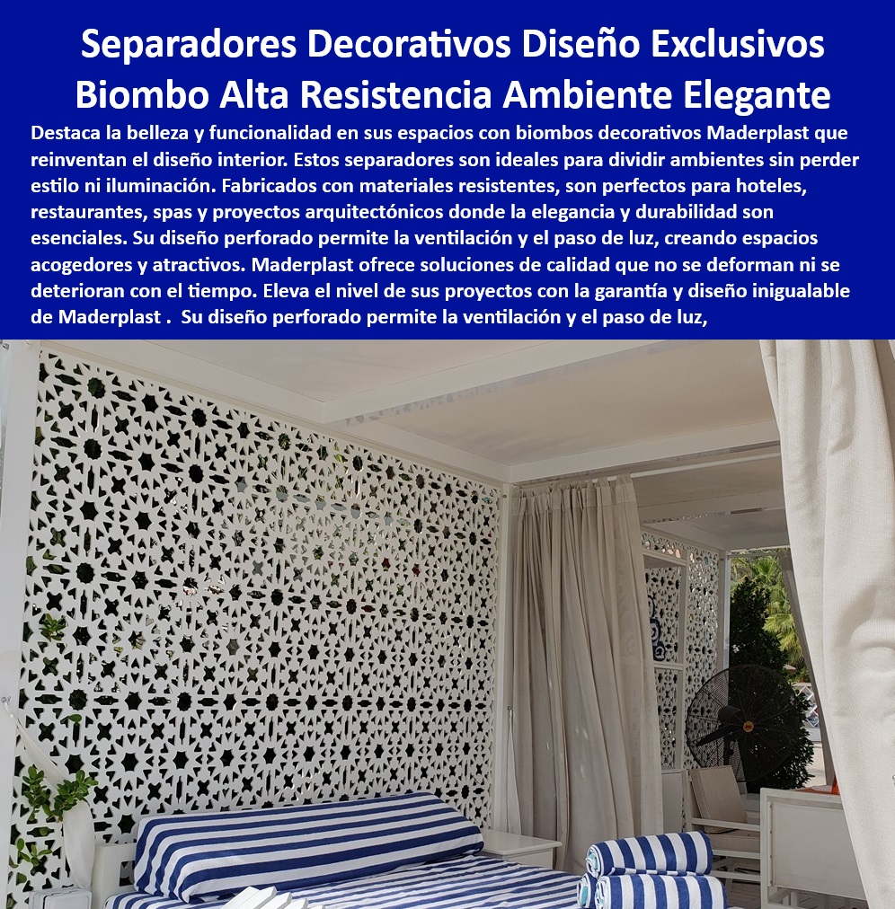Biombos Artesanales Separadores De Ambientes Divisiones Maderplast 0 Biombos decorativos para salones Pantallas divisorias resistentes Separadores de espacios elegantes Divisiones móviles interiores Pantallas decorar 0  biombos con certificaciones de calidad que cumplen con normas internacionales, - arquitectura-interiorismo, - Pantallas divisorias con finos acabados que aportan valor estético a los ambientes, - separadores de ambiente con aislamiento acústico para reducir el ruido en oficinas y consultorios, - Biombos-Maderplast, - separadores de ambiente con bordes pulidos para evitar accidentes y brindar mayor seguridad, - separadores de espacios con alta resistencia al impacto para áreas de alto tráfico, - biombos decorativos, - biombos de plástico reciclado para proyectos sostenibles que contribuyen al cuidado del medio ambiente sin sacrificar la calidad y el diseño, - biombos decorativos para hoteles que buscan crear ambientes elegantes y duraderos, - Pantallas divisorias con diseños modulares que se adaptan a diferentes configuraciones, - biombos decorativos para hoteles que ofrecen diseño, durabilidad y fácil mantenimiento para un ambiente elegante y funcional, - pantallas divisorias con diseños inspirados en la naturaleza para crear ambientes armoniosos, - Oye Google, ¿dónde puedo comprar biombos personalizados con un diseño específico para mi restaurante? (Solución: Maderplast ofrece personalización completa en sus biombos), - biombos con soluciones personalizadas que se adaptan a las necesidades del cliente, - separadores de ambiente con resistencia a la salinidad ideales para zonas costeras, - Siri, encuentra biombos modernos para mi sala de estar que permite el paso de la luz. (Solución: Biombos calados de Maderplast con diseños contemporáneos), - pantallas divisorias personalizadas para proyectos arquitectónicos con requerimientos específicos, - biombos con colores integrales que no se pelan ni se desvanecen con el tiempo, - diseño de interiores, - Soluciones decorativas, - pantallas divisorias con propiedades ignífugas para mayor seguridad en espacios públicos, - biombos personalizados, - biombos que no requieren pintura ni mantenimiento para ahorrar tiempo y dinero, - biombos con acabados texturizados para agregar un toque de sofisticación a los espacios, - biombos de plástico reciclado para proyectos sostenibles con baja huella de carbono, - pantallas divisorias personalizadas para proyectos arquitectónicos que se adaptan a las necesidades específicas del diseño y ofrecerán soluciones duraderas y estéticas, - biombos calados con diseño moderno para spas que buscan un ambiente relajante y ventilado, - biombos con materiales livianos para facilitar su transporte e instalación, - Alexa, necesito separadores de ambiente para mi consultorio médico que sean fáciles de limpiar y desinfectar. (Solución: Biombos de Maderplast con superficie lisa y resistente a productos químicos), - biombos con diferentes niveles de opacidad para controlar la privacidad en los espacios, - separadores-ambientes, - biombos con diseños temáticos para crear ambientes únicos y personalizados, - decoración-espacios, - biombos calados de diseño moderno para spas que permiten la ventilación y el paso de luz creando un ambiente relajante y acogedor, - Biombos resistentes, - Alexa, busca pantallas divisorias para mi spa que crean un ambiente relajante y sean resistentes a la humedad. (Solución: Biombos de Maderplast resistentes a la humedad y con diseños que evocan tranquilidad), - biombos con diseños que permiten la ventilación natural de los espacios, - Ok Google, busca biombos para dividir mi terraza que sean resistentes al sol ya la lluvia. (Solución: Biombos de Maderplast con protección UV y alta resistencia a la intemperie), - Pantallas divisorias con sistema de anclaje seguro para mayor estabilidad y resistencia, - espacios-exclusivos, - separadores de ambiente con garantía de más de 20 años para una inversión a largo plazo, - separadores de ambiente resistentes a la humedad para restaurantes que soportan el uso constante y las condiciones climáticas extremas sin perder su estética, - separadores de ambiente resistentes a la humedad para restaurantes con terrazas al aire libre, - biombos con protección UV para uso en exteriores que no se decoloran con el sol Biombos Artesanales Separadores De Ambientes Divisiones Maderplast 0 Biombos decorativos para salones, - Pantallas divisorias resistentes, - Separadores de espacios elegantes, - Divisiones móviles interiores, - Pantallas decorar