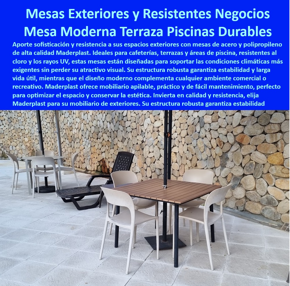 Mesas Para Bar De Diseño Muebles Para Cafeterías Maderplast 0 Muebles de patio modernos para negocios mesas con estructura de acero y polipropileno mesas cuadradas para piscinas Mesas Sillas de exterior apilables para cafeterías 0 Mesas para piscinas con protección UV y alta resistencia a la intemperie, - muebles-bajo-mantenimiento, - mesas para negocios con diseño moderno que complementan cualquier ambiente, - mobiliario-acero-polipropileno, - Siri, encuentra mesas cuadradas para la piscina de mi hotel que sean resistentes al cloro, - Mesas para negocios con resistencia al desgaste y al uso constante, - mobiliario para piscinas con materiales ecológicos, baja huella de carbono, resistencia al agua salada y garantía de larga duración, - Mobiliario para restaurantes con diseño funcional y fácil almacenamiento, - Mesas apilables para cafeterías con garantía de larga duración y alta calidad, - Oye Google, ¿dónde puedo comprar mesas para mi bar con estructura de acero inoxidable y polipropileno?, - mesas-exteriores-maderplast, - Mesas para exteriores con estructura de acero inoxidable y polipropileno de alta calidad, - mesas para exteriores con bordes pulidos y finos acabados estéticos, - muebles apilables, - Mobiliario para exteriores con baja huella de carbono y amigable con el medio ambiente, - Alexa, necesito muebles apilables para mi cafetería con diseño moderno y fácil de limpiar, - juegos de mesas y sillas para exteriores de negocios con bajo mantenimiento, - mesas para bares y restaurantes con estructura robusta y larga vida útil, - mesas-terraza-piscina, - Mobiliario para terrazas de restaurantes con estructura de acero y polipropileno, - mobiliario para terrazas de restaurantes con estructura de acero y polipropileno, apilable, de bajo mantenimiento y acabados elegantes, - Mobiliario para exteriores de alta calidad para uso comercial intensivo, - Mobiliario para piscinas con materiales resistentes a la corrosión y al agua salada, - mesas-exteriores-negocios, - Mesas cuadradas para terrazas con diseño elegante y fácil limpieza, - mesas cuadradas para exteriores con estabilidad y seguridad garantizadas, - mesas cuadradas para negocios con soluciones personalizadas y tematizadas, - mesas cuadradas para exteriores de negocios resistentes al cloro ya los rayos UV con diseño moderno y alta durabilidad, - diseño-mobiliario-comercial, - Juegos de mesas y sillas para exteriores de negocios con estructura robusta, larga vida útil, fácil limpieza y comodidad para clientes, - Alexa, busca mobiliario para exteriores con diseño moderno, resistente a la intemperie y fácil de almacenar, - mesas para cafeterías con protección UV, resistencia a la humedad, materiales anticorrosivos y diseño que optimiza el espacio, - Mobiliario para piscinas que cumple y supera normas internacionales de calidad, - mesas cuadradas para exteriores de negocios resistentes al cloro, - Mesas cuadradas para piscinas con protección contra hongos y bacterias, - Mobiliario apilable y práctico para terrazas y espacios al aire libre, - mesas para terrazas con estilo moderno y atractivo para clientes de negocios, - mesas para exteriores con resistencia a condiciones climáticas exigentes, - mobiliario-moderno-exterior, - Mesas para cafeterías apilables con diseño moderno y duradero, - Mesas apilables para optimizar el espacio en cafeterías y restaurantes, - Ok Google, busca mesas resistentes para la terraza de mi restaurante que soporten el sol y la lluvia, - mobiliario-hostelería, - mesas resistentes exteriores, - mesas para cafeterías con colores y acabados personalizados para negocios Mesas Para Bar De Diseño Muebles Para Cafeterías Maderplast 0 Muebles de patio modernos para negocios, - mesas con estructura de acero y polipropileno, - mesas cuadradas para piscinas, - Mesas Sillas de exterior apilables para cafeterías