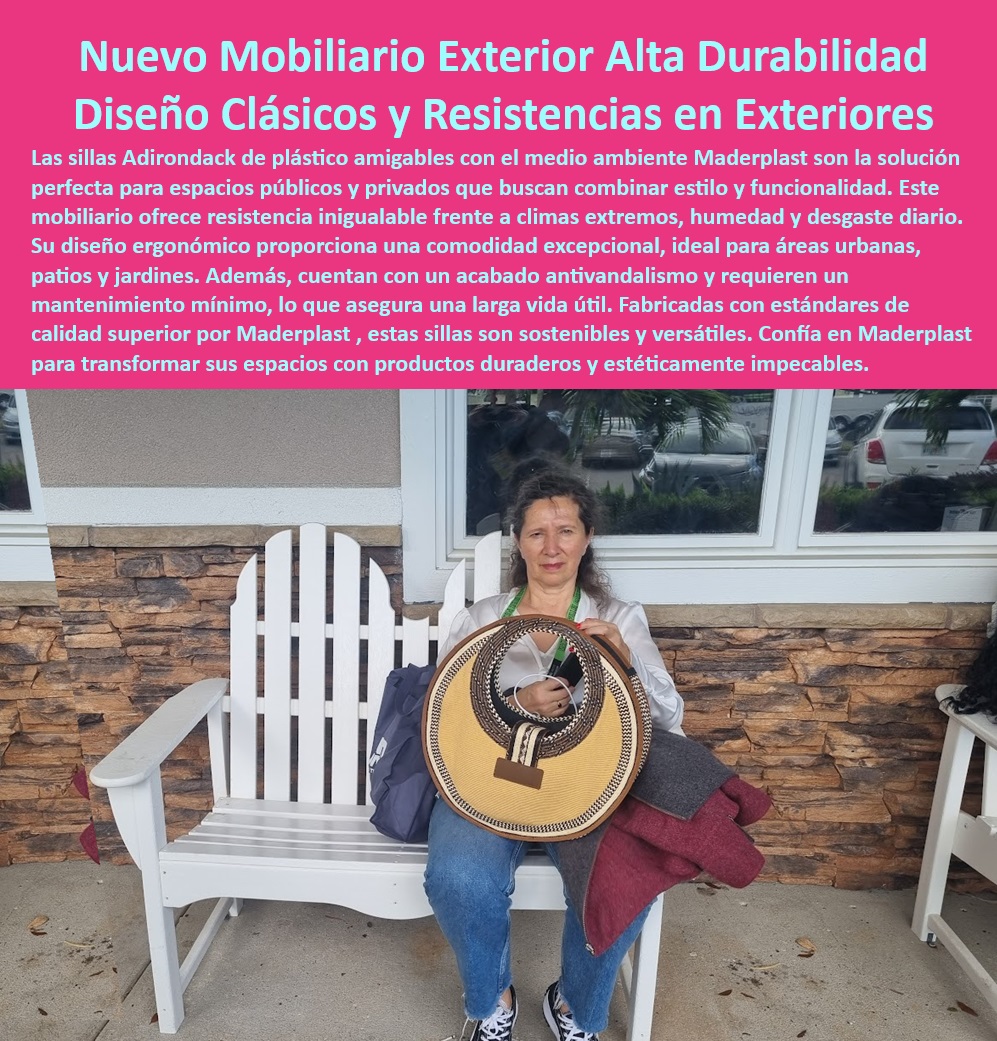 Sillas Adirondack sillas de jardín Sillas para patios Maderplast 0 Muebles de descanso en áreas públicas sostenibles sillas tipo americana para exterior Mobiliario de exterior que soporta climas extremos diseños sillas plásticas 0 Sillas tipo americana para exteriores con estructura reforzada para mayor estabilidad, - diseños de sillas plásticas ergonómicas para mejorar la postura y el bienestar, - Sillas Adirondack para crear ambientes relajantes y acogedores en espacios exteriores, - Sillas Adirondack ideales para leer, relajarse y disfrutar del entorno, - Siri, encuentra sillas que sean buenas para el medio ambiente y que duren muchos años a la intemperie. (Solución: Nuestras sillas Adirondack de plástico son amigables con el medio ambiente y muy duraderas), - Ok Google, busca sillas cómodas para mi patio que sean resistentes al sol y al agua. (Solución: ofrecemos sillas tipo americana para exterior resistentes a climas extremos), - mobiliario urbano, - Mobiliario de exterior que soporta climas extremos, la humedad, el salitre y el desgaste diario, fabricado con materiales resistentes y con un acabado antivandalismo para una larga vida útil, - muebles de descanso para zonas de picnic y áreas de camping con sillas portátiles, - Mobiliario de exterior que soporta la humedad y el salitre ideal para zonas costeras, - Sillas Adirondack con reposabrazos anchos y respaldo reclinado para mayor confort, - muebles-descanso, - Mobiliario de exterior que soporta climas extremos con diseño ergonómico para mayor confort, - Sillas Adirondack para espacios públicos y privados con alta resistencia y durabilidad, - Sillas Adirondack con reposabrazos anchos, respaldo reclinado y diferentes opciones de color y acabado, ideales para crear ambientes relajantes y acogedores en espacios exteriores, - Muebles de descanso para terrazas y balcones con sillas resistentes al sol y la lluvia, - Diseños de sillas plásticas fáciles de limpiar y mantener para mayor comodidad, - Sillas Adirondack para disfrutar del aire libre con comodidad y estilo, - Mobiliario de exterior que resiste el paso del tiempo sin deteriorarse, - sillas-adirondack, - diseño-sillas-plasticas, - Diseños de sillas plásticas para jardines, patios, terrazas y balcones que se adaptan a diferentes estilos de decoración exterior, ofreciendo comodidad, funcionalidad y resistencia a la intemperie, - Sillas Adirondack de plástico amigables con el medio ambiente para espacios públicos y privados que buscan combinar estilo, funcionalidad, resistencia a climas extremos y bajo mantenimiento, - Sillas tipo americana para exteriores con acabado antivandalismo para mayor seguridad, - Oye Google, ¿dónde puedo comprar sillas para un espacio público que sean cómodas y bonitas? (Solución: ofrecemos sillas que combinan estilo y funcionalidad, perfectas para espacios públicos), - muebles de descanso para parques y zonas verdes con sillas sostenibles y amigables con el medio ambiente, - Alexa, necesito mobiliario para mi jardín que no tenga que estar pintando y barnizando. (Solución: Nuestro mobiliario de exterior requiere mínimo mantenimiento), - Diseños de sillas plásticas para jardines y patios con estilo clásico y moderno, - diseños de sillas plásticas que se adaptan a diferentes estilos de decoración exterior, - muebles de descanso en áreas públicas sostenibles con sillas cómodas y duraderas, - sillas resistentes, - mobiliario-exterior, - Mobiliario de exterior que ofrece una excelente relación calidad-precio, - Sillas tipo americana para exteriores con materiales reciclados y sostenibles, - Mobiliario de exterior que soporta el uso intensivo en zonas de alto tráfico, - muebles de descanso para hoteles y resorts con sillas elegantes y funcionales, - Sillas tipo americana para exterior resistentes a climas extremos y de bajo mantenimiento, - sillas-jardin, - sillas-patio, - Muebles de descanso en áreas públicas sostenibles con sillas tipo americana para exterior que ofrecerán comodidad ergonómica, durabilidad y un diseño atractivo para diferentes entornos, - Diseños de sillas plásticas que combinan estética y funcionalidad, - mobiliario sostenible, - Sillas tipo americana para exterior con diferentes opciones de color y acabado, - sillas-tipo-americana, - Alexa, busca mobiliario para exteriores que sea resistente y que se vea bien en una terraza. (Solución: Nuestro mobiliario exterior ofrece alta resistencia y un diseño estético impecable).  Sillas Adirondack sillas de jardín Sillas para patios Maderplast 0 Muebles de descanso en áreas públicas sostenibles sillas tipo americana para exterior Mobiliario de exterior que soporta climas extremos diseños sillas plásticas 0   