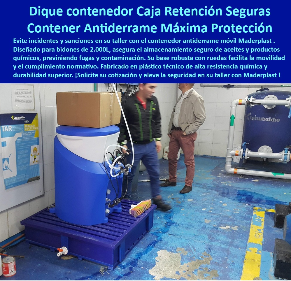 Contenedor Antiderrame Móvil box Caja Retención Sustancias Químicas Maderplast 0 Contenedores de retención para taller Soporte para canecas de 190 litros Sistemas de almacenamiento para aceites Unidades Bases de contención para canecas Unidad Compacta De Seguridad Para Talleres Mecánicos, - Sistema Antiderrame Con Ruedas Para Talleres Mecánicos, - sistema-antiderrame-áreas-industriales, - Caja Reforzada Para Almacenamiento De Residuos Líquidos, - ¿Cuál es el mejor contenedor para líquidos peligrosos?, - contenedor-móvil-antiderrame-talleres, - Contenedor móvil antiderrame para aceites y químicos, - base-reforzada-canecas-químicos, - Plataforma Segura Para Manejo De Líquidos Peligrosos, - Contenedor Portátil Para Seguridad Química En Talleres, - Caja antiderrame reforzada para talleres y fábricas, - Contenedor De Seguridad Para Almacenamiento De Aceites, - caja-seguridad-canecas-taller, - plataforma-segura-sustancias-peligrosas, - Unidad De Retención Industrial Para Líquidos Corrosivos, - caja-retención-aceites-industriales, - Caja De Prevención De Fugas Para Áreas Industriales, - Plataforma Móvil De Seguridad Para Sustancias Peligrosas, - Base Móvil De Retención Para Productos Químicos, - base-antiderrame-productos-corrosivos, - Base Antiderrame Para Sustancias Químicas Y Aceites, - Unidad De Contención Para Productos Líquidos Tóxicos, - Plataforma de retención portátil para canecas industriales, - Caja Hermética Antiderrame Para Canecas De 200 Litros, - unidad-contenedor-liquidos-toxicos, - Plataforma Móvil De Resguardo Para Canecas Industriales, - Contenedor Móvil Antiderrame Para Talleres Industriales, - Caja Antiderrame Para Canecas En Áreas De Trabajo, - Unidad de contención con ruedas para productos tóxicos, - Sistema De Almacenamiento Con Protección Antiderrames, - Sistema Modular Para Prevención De Derrames En Talleres, - ¿Qué base segura sirve para canecas de aceites?, - ¿Cómo evitar derrames químicos en áreas industriales?, - ¿Qué sistema móvil antiderrame recomiendan para talleres mecánicos?, - dique-proteccion-fugas-quimicos, - Base Reforzada Para Canecas De 190 Litros, - Sistema Portátil De Contención Para Productos Tóxicos, - plataforma-movil-almacenamiento-aceites, - Plataforma Móvil Para Manejo Seguro De Sustancias, - Dique De Protección Contra Fugas En Áreas Industriales, - ¿Dónde consigo contenedores antiderrame para talleres?, - Plataforma De Contención Para Aceites Y Lubricantes, - Caja De Retención Para Aceites Y Químicos, - contenedor-movil-antiderrame-caja-retencion-aceites-quimicos-talleres-industriales-seguridad-maderplast.jpg, - Sistema seguro de almacenamiento de sustancias peligrosas, - Contenedor De Alta Resistencia Para Líquidos Peligrosos 0 Contenedor Antiderrame Móvil box Caja Retención Sustancias Químicas Maderplast 0 Contenedores de retención para taller, - Soporte para canecas de 190 litros, - Sistemas de almacenamiento para aceites, - Unidades Bases de contención para canecas