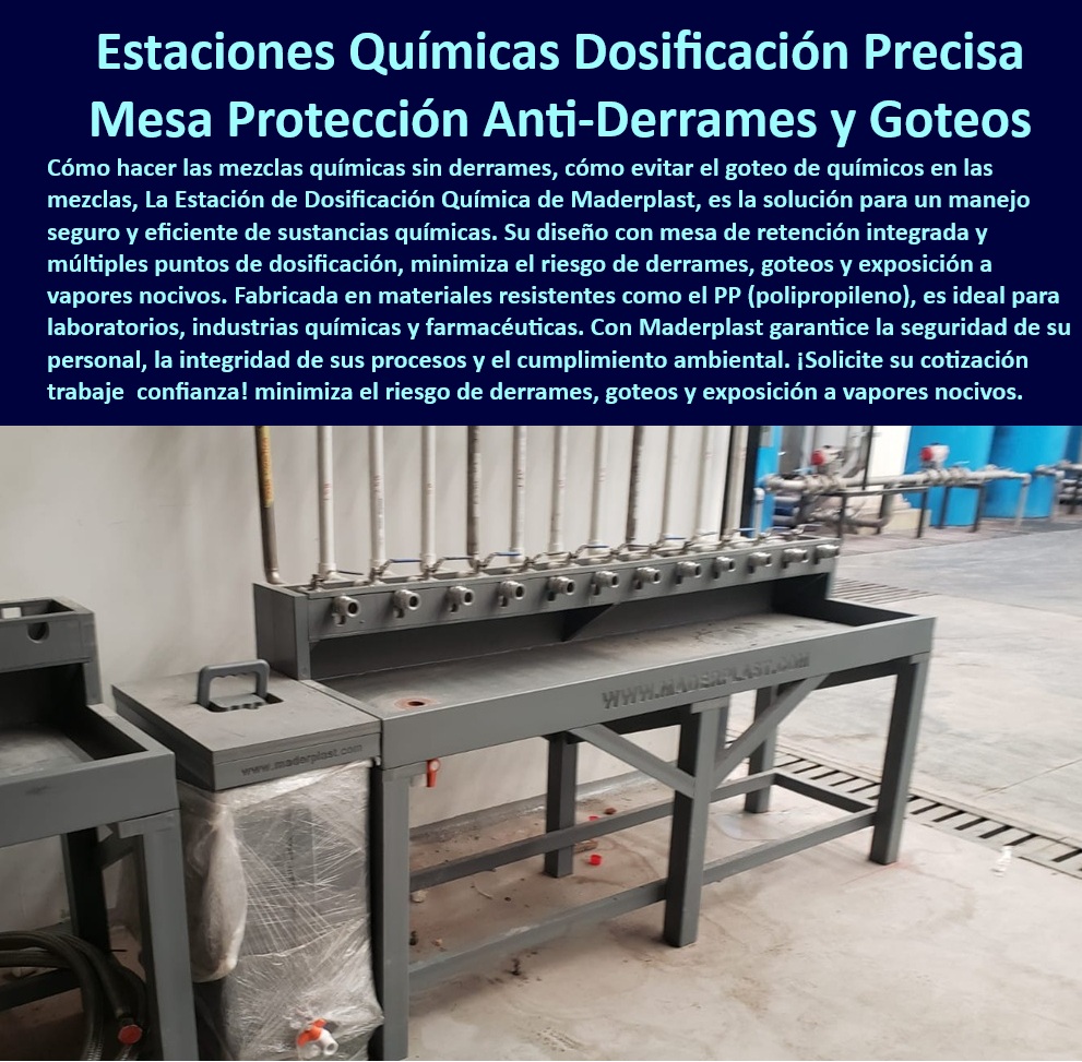 Dosificador mesa Retención Derrames Contenedor Goteo Materiales Líquidos Maderplast 0 Equipos de protección ambiental Soluciones almacenamiento químicos seguros Contenedor retención derrames Equipos protección ambiental Plataforma PP Mesa retención polipropileno bajo mantenimiento industrial, - Sistema antiderrames industria farmacéutica química, - Estación dosificación precisa mezcla química sin riesgo, - Mesa dosificación protección vapores químicos tóxicos, - Plataforma de retención de líquidos peligrosos laboratorio, - Sistema-dosificación-química-laboratorio, - Estación dosificación polipropileno resistente industria química, - ¿Qué estación de dosificación química recomiendan para laboratorios?, - Mesa dosificadora plástica certificación ambiental industrial, - Estación-Dosificación-Química-Mesa-Retención-Antiderrames-Plataforma-Polipropileno-Goteo-Líquidos-Peligrosos-Maderplast, - Mesa antiderrames ambiental cumplimiento normativo seguro, - Mesa dosificadora protección ambiental laboratorios industriales, - Contenedor-retención-goteo-químico, - Mesa dosificadora control goteos quimicos peligrosos, - Estacion quimica proteccion personal y ambiental, - Estación dosificación química mesa retención antiderrames, - Plataforma antiderrames productos quimicos corrosivos, - Plataforma de retención de líquidos peligrosos laboratorio, - Mesa de trabajo para dosificación segura de químicos, - Mesa antiderrames mezcla segura productos químicos, - ¿Qué solución hay para evitar derrames y vapores tóxicos?, - Mesa antiderrames para manejo seguro de sustancias químicas, - Plataforma antiderrames PP manejo sustancias peligrosas, - Estación-protección-ambiental-industrial, - Sistema de retención derrames industria segura Maderplast, - Contenedor retención goteo líquidos peligrosos Maderplast, - Mesa-antiderrames-segura-químicos, - Plataforma dosificación química alta resistencia PP, - Estación dosificación química antiderrames polipropileno, - Estación trabajo antiderrames seguridad química Maderplast, - Estación protección química reducción vapores nocivos, - Sistema dosificación química prevención derrames goteos, - ¿Dónde venden mesas antiderrames para dosificación química?, - Mesa-dosificación-normativa-ambiental, - Sistema de protección ambiental para industria química, - Contenedor dosificación química segura Maderplast, - Mesa-polipropileno-industria-farmacéutica, - Plataforma-antiderrames-seguridad-procesos, - Plataforma antiderrames seguridad procesos químicos, - Sistema-protección-química-vapores, - ¿Quién fabrica plataformas antiderrames en polipropileno?, - Contenedor retención integrado manejo líquidos tóxicos, - Estación-dosificación-química-antiderrames, - Plataforma-retención-líquidos-peligrosos, - ¿Dónde comprar mesas para manejo seguro de químicos?, - Plataforma polimérica resistente vapores nocivos 0 Dosificador mesa Retención Derrames Contenedor Goteo Materiales Líquidos Maderplast 0 Equipos de protección ambiental, - Soluciones almacenamiento químicos seguros, - Contenedor-retención-derrames, - Equipos-protección-ambiental, - Plataforma PP