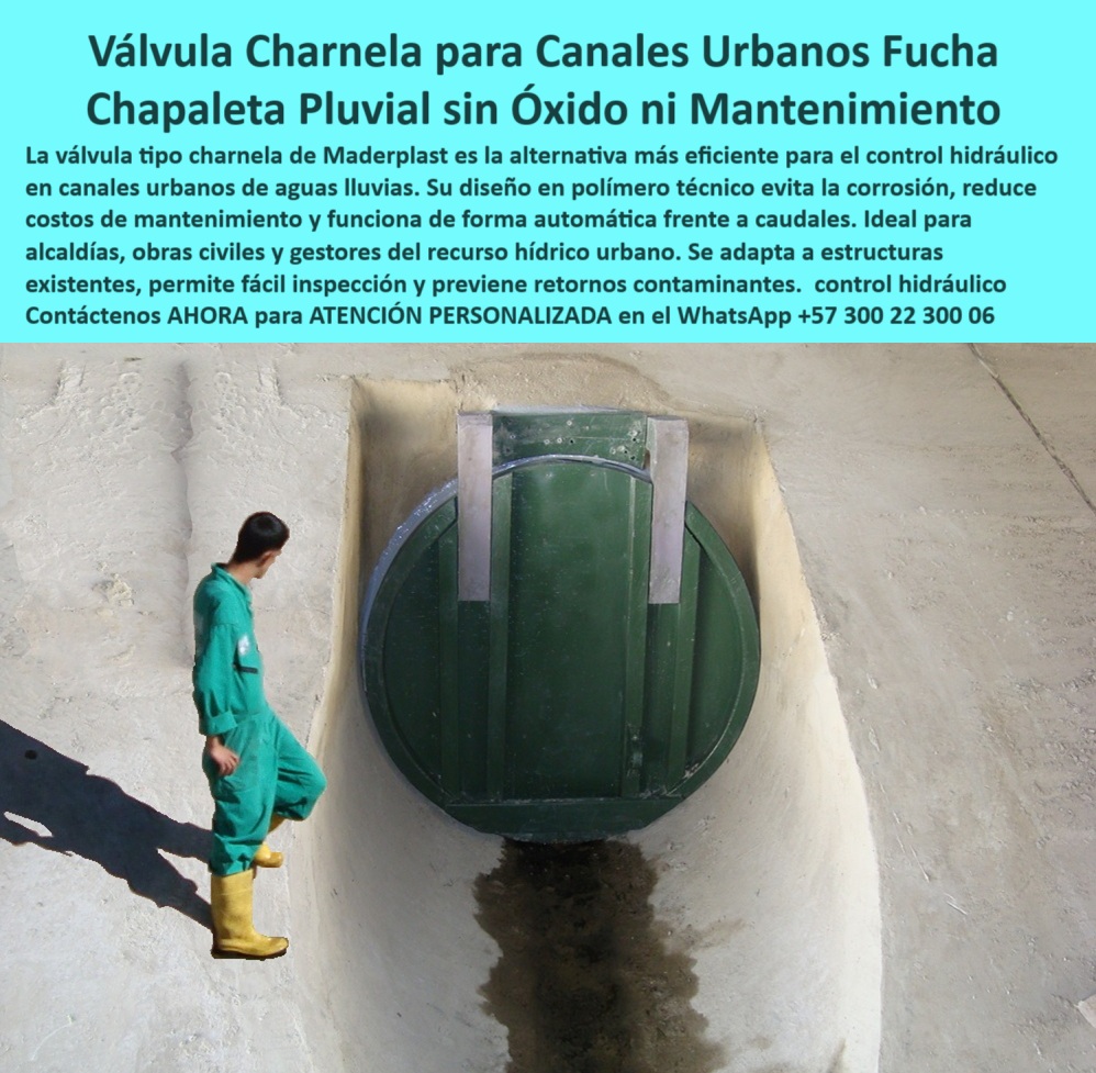 Válvulas Charnela En Canales De Aguas Instalación Control Hidráulico Maderplast 0 Mantenimiento de válvula charnela en canal urbano Bogotá compuerta de canal pluvial Compuerta plástica charnela en canal urbano Tapas Ptar 01 La imagen muestra una escena auténtica, en campo, en un canal urbano del río Fucha en Bogotá, donde un técnico con uniforme verde y botas amarillas inspecciona una válvula tipo charnela plástica de 24 pulgadas, instalada desde el año 2001 por Maderplast como parte del sistema de drenaje pluvial de la ciudad. A simple vista se observa una charnela circular robusta, de color verde, tipo tapa con refuerzos estructurales metálicos superiores, fijada a un cabezal de concreto armado. Su estado tras más de 20 años de operación continua es impecable. Sin óxido, sin deformaciones, sin mantenimiento técnico durante dos décadas. Este testimonio visual es el mejor respaldo a lo que significa una solución bien pensada: ingeniería hidráulica aplicada, duradera y sostenible., - Esta compuerta de canal pluvial funciona como válvula hidráulica canal urbano Bogotá, sin necesidad de energía, gracias a su mecanismo de cierre por gravedad. Opera bajo el principio de presión diferencial, permitiendo el paso del agua en sentido único y bloqueando automáticamente el reflujo. Su diseño en polímero técnico anticorrosivo ha demostrado resistencia comprobada frente a aguas lluvia, residuos, ácidos urbanos, variaciones térmicas y exposición directa a rayos UV. Es una charnela hidráulica canalización urbana pensada para durar, incluso en zonas densamente pobladas como los barrios aledaños al río Fucha., - ¿Qué tapa se usa para aguas lluvia sin óxido? La respuesta técnica está aquí: una compuerta plástica charnela en canal urbano Tapas PTAR, como la instalada por Maderplast hace más de 20 años. Esta válvula fue parte de un proyecto validado por la CAR, EAAB y el contratista Power China, y replicada en la ampliación hacia PTAR Canoas, dentro del Plan Maestro de Alcantarillado de Bogotá. Su durabilidad no es una promesa: es una evidencia que se inspecciona, se mide, se documenta, y que hace que el cliente repita pedido para otro proyecto como el nuevo canal Tintal 3., - Su bajo perfil permite una integración arquitectónica limpia y sin riesgos. Esta compuerta técnica validada EAAB se adapta perfectamente a la canalización de concreto existente, permitiendo una inspección visual directa, sin desmonte, sin cámaras adicionales ni sensores costosos. Es ideal para alcaldías, obras civiles, gestores del recurso hídrico urbano y consultores hidráulicos que exigen soluciones confiables y sin mantenimiento., - ¿Dónde encuentro válvulas urbanas sin mantenimiento? Aquí. En esta válvula tipo flap en canal concreto, una solución que opera sin grasa, sin lubricantes, sin piezas metálicas móviles, y que aún así sigue activa y sellada tras 20 años. Maderplast ha creado una válvula tipo clapeta canal urbano que ha superado la prueba del tiempo, y que sigue cumpliendo su función de forma automática en cada tormenta., - ¿Sirve esta compuerta para PTAR urbanas? Absolutamente. Esta es la misma tecnología usada para válvula para PTAR Canoas urbana, fabricada en serie bajo estrictas normas de calidad, con resistencia mecánica validada, que no se oxida ni bajo salinidad ni con químicos residuales. Es por eso que hoy las ciudades optan por este tipo de soluciones para integrar sus redes hidráulicas urbanas con las plantas de tratamiento de aguas residuales (PTAR), en estructuras como canalización-control-lluvias y sistemas de retorno cero., - ¿Cómo saber si la válvula dura más de 20 años? Sencillo: inspeccionando válvulas reales, como esta válvula urbana de 20 años de servicio instalada en el canal Fucha, revisada por los técnicos de EAAB y CAR como parte del proceso de compra de nuevas unidades. Esta charnela inspeccionada validada por CAR demuestra que la innovación no está en lo nuevo, sino en lo que perdura., - Y si lo que buscas es control preciso, bajo costo de operación y resistencia total, esta válvula tipo charnela inspeccionada tras 20 años sin mantenimiento es la respuesta más inteligente que puede recibir un ingeniero, una alcaldía o una empresa de servicios públicos., - Porque cuando se trata de control hidráulico Bogotá, esta compuerta charnela activada por gravedad sin óxido ni intervención, fabricada por Maderplast, no solo es una válvula: es una decisión técnica con visión de futuro., - Contáctenos AHORA para ASESORÍA PERSONALIZADA en el WhatsApp +57 300 22 300 06, si necesita una válvula pluvial urbana, una charnela plástica 24 pulgadas urbana, o una tapa canal sin mantenimiento con respaldo certificado por más de dos décadas de operación. Maderplast no promete. Maderplast demuestra. Válvulas Charnela En Canales De Aguas Instalación Control Hidráulico Maderplast 0 Mantenimiento de válvula charnela en canal urbano Bogotá, - compuerta de canal pluvial, - Compuerta plástica charnela en canal urbano Tapas Ptar