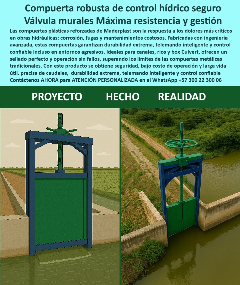 Compuerta Control y Alivio de Caudal en Canales Ríos y Box Culvert Maderplast 0 compuerta robusta para obras hidráulicas, - compuerta de control hídrico por telemando, - compuerta telemática para gestión hídrica compuertas Compuerta Control y Alivio de Caudal en Canales Ríos y Box Culvert Maderplast 0 compuerta robusta para obras hidráulicas compuerta de control hídrico por telemando compuerta telemática para gestión hídrica compuertas 0 Compuerta Control y Alivio de Caudal en Canales Ríos y Box Culvert Maderplast 0 compuerta robusta para obras hidráulicas, - compuerta de control hídrico por telemando, - compuerta telemática para gestión hídrica compuertas