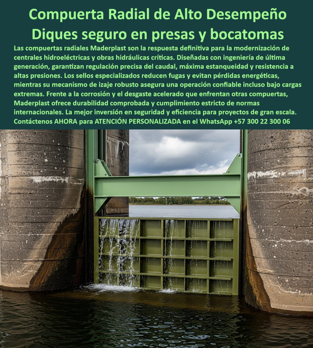 Compuerta Ingeniería De Presas Obras Hidráulicas Compuerta Radial Maderplast 0 Modernización de centrales hidroeléctricas, - Regulación de caudal para bocatomas, - Diseño de sellos para altas presiones, - Mecanismo de izaje Compuerta Ingeniería De Presas Obras Hidráulicas Compuerta Radial Maderplast 0 Modernización de centrales hidroeléctricas Regulación de caudal para bocatomas Diseño de sellos para altas presiones Mecanismo de izaje 0 Compuerta Ingeniería De Presas Obras Hidráulicas Compuerta Radial Maderplast 0 Modernización de centrales hidroeléctricas, - Regulación de caudal para bocatomas, - Diseño de sellos para altas presiones, - Mecanismo de izaje