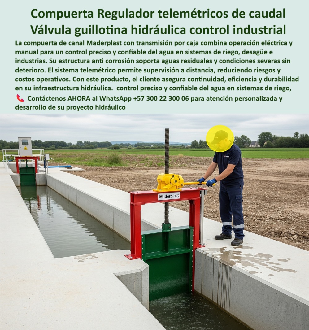Compuerta Pequeña Canal con accionamiento eléctrico y manual mixto Maderplast 0 compuerta telemétrica control de flujo de agua, - compuerta de alta resistencia aguas residuales, compuerta industrial con transmisión por caja Compuerta Pequeña Canal con accionamiento eléctrico y manual mixto Maderplast 0 compuerta telemétrica control de flujo de agua compuerta de alta resistencia aguas residuales compuerta industrial con transmisión por caja 0 Compuerta Pequeña Canal con accionamiento eléctrico y manual mixto Maderplast 0 compuerta telemétrica control de flujo de agua, - compuerta de alta resistencia aguas residuales, compuerta industrial con transmisión por caja