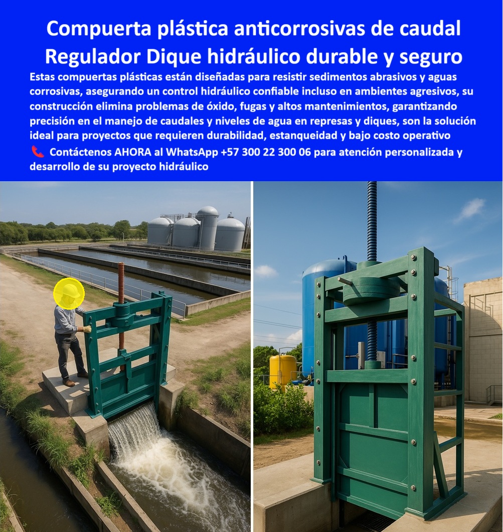 Compuerta para control de caudal en represas, diques y estanques Maderplast 0 compuerta plástica para aguas con sedimentos abrasivos, - compuerta plástica para aguas corrosivas en diques, - compuerta para control de nivel 0 Compuerta para control de caudal en represas diques y estanques Maderplast 0 compuerta plástica para aguas con sedimentos abrasivos compuerta plástica para aguas corrosivas en diques compuerta para control de nivel 0 Compuerta para control de caudal en represas, diques y estanques Maderplast 0 compuerta plástica para aguas con sedimentos abrasivos, - compuerta plástica para aguas corrosivas en diques, - compuerta para control de nivel 0