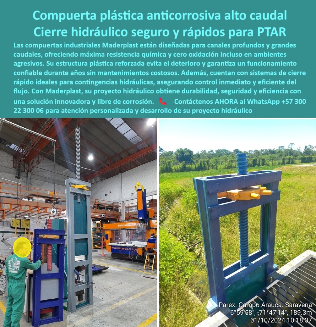 Compuertas Industriales para Canales Profundos y Grandes Caudales Maderplast 0 compuerta plástica sin oxidación para uso prolongado, - compuerta de cierre rápido para contingencias hidráulicas compuerta para optimizar Ptar Compuertas Industriales para Canales Profundos y Grandes Caudales Maderplast 0 compuerta plástica sin oxidación para uso prolongado compuerta de cierre rápido para contingencias hidráulicas compuerta para optimizar Ptar 0 Compuertas Industriales para Canales Profundos y Grandes Caudales Maderplast 0 compuerta plástica sin oxidación para uso prolongado, - compuerta de cierre rápido para contingencias hidráulicas compuerta para optimizar Ptar