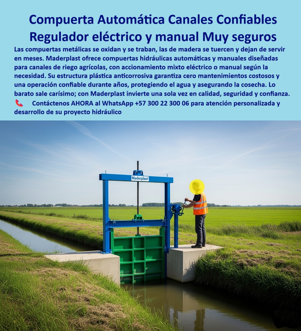 Compuertas automáticas y manuales canal de riego Compuerta canal lateral Maderplast 0 compuerta hidráulica automática para canales compuerta con sistema mixto eléctrico y manual compuerta hidráulica mixta manual Canales 0 Compuertas automáticas y manuales canal de riego Compuerta canal lateral Maderplast 0 compuerta hidráulica automática para canales compuerta con sistema mixto eléctrico y manual compuerta hidráulica mixta manual Canales 0 Compuertas automáticas y manuales canal de riego Compuerta canal lateral Maderplast 0 compuerta hidráulica automática para canales compuerta con sistema mixto eléctrico y manual compuerta hidráulica mixta manual Canales 0