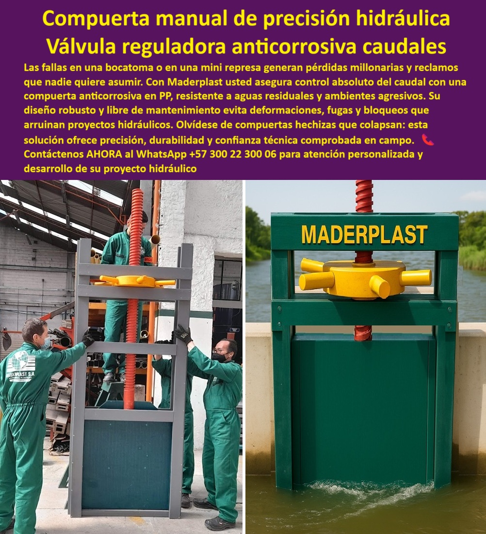 Diseño Compuertas fábrica de compuerta catalogo brochur compuerta Maderplast 0 compuertas manuales de alta precisión para bocatomas, compuerta mini represas y control de caudales, compuerta anticorrosiva aguas residuales PP Diseño Compuertas fábrica de compuerta catalogo brochur compuerta Maderplast 0 compuertas manuales de alta precisión para bocatomas compuerta mini represas y control de caudales compuerta anticorrosiva aguas residuales PP 0 Diseño Compuertas fábrica de compuerta catalogo brochur compuerta Maderplast 0 compuertas manuales de alta precisión para bocatomas, compuerta mini represas y control de caudales, compuerta anticorrosiva aguas residuales PP