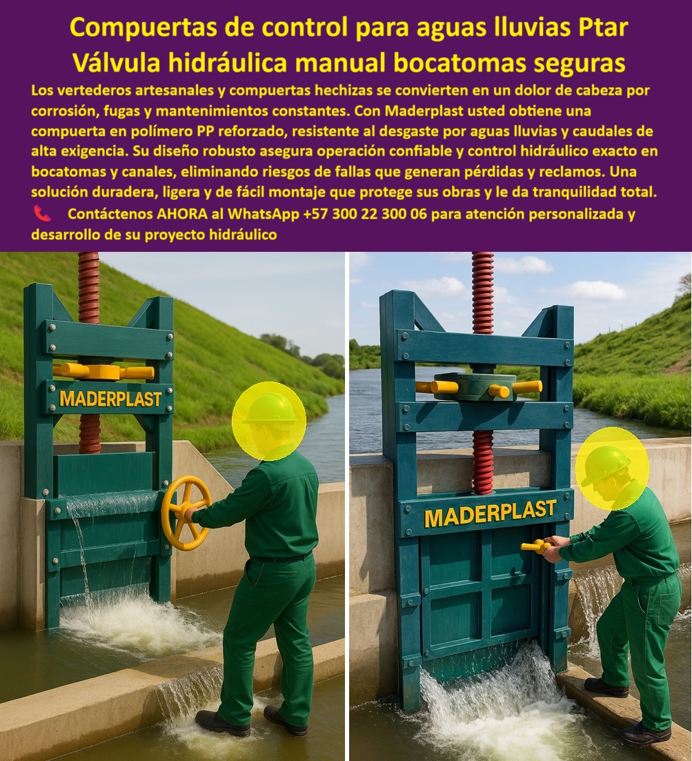 Diseño Fabricación Montaje De Compuerta Tipos Modelos Compuerta Maderplast 0 compuerta de control para vertederos artesanales, - compuerta resistente para manejo de aguas lluvias, - compuerta manual para bocatoma de agua PP Diseño Fabricación Montaje De Compuerta Tipos Modelos Compuerta Maderplast 0 compuerta de control para vertederos artesanales compuerta resistente para manejo de aguas lluvias compuerta manual para bocatoma de agua PP 0 Diseño Fabricación Montaje De Compuerta Tipos Modelos Compuerta Maderplast 0 compuerta de control para vertederos artesanales, - compuerta resistente para manejo de aguas lluvias, - compuerta manual para bocatoma de agua PP