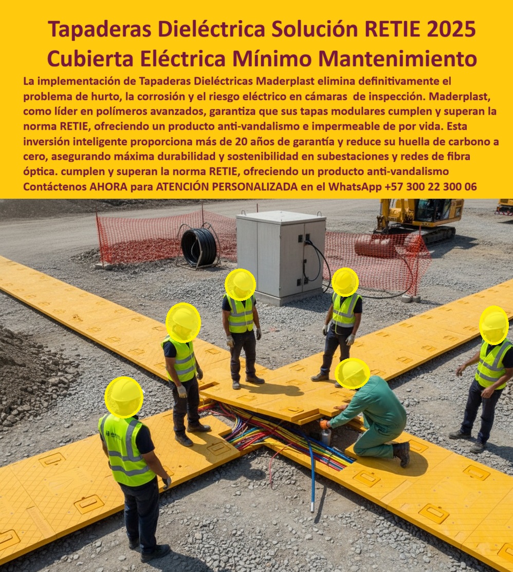 Canalizar Redes Eléctricas Tapa Retie alta tensión Maderplast 0 Tapas industriales Cubiertas abatibles cámaras de inspección urbana ideales para redes eléctricas y fibra óptica de alta capacidad Tapas dieléctricas modulares para subestacion Canalizar Redes Eléctricas Tapa Retie alta tensión Maderplast 0 Tapas industriales Cubiertas abatibles cámaras de inspección urbana ideales para redes eléctricas y fibra óptica de alta capacidad Tapas dieléctricas modulares para subestacion