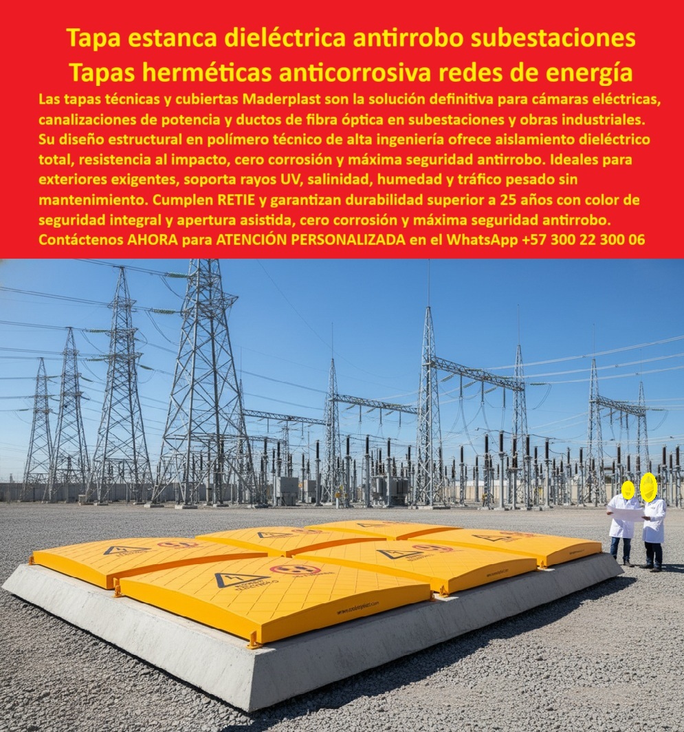 Cubierta Hermética y Tapa Impermeable Estanca Maderplast 0 Tapas resistentes a la intemperie y al impacto Cubiertas estructurales para ductos eléctricos y fibra óptica seguras y durables para obras viales e industriales Tapa técnica abatible PP Cubierta Hermética y Tapa Impermeable Estanca Maderplast 0 Tapas resistentes a la intemperie y al impacto Cubiertas estructurales para ductos eléctricos y fibra óptica seguras y durables para obras viales e industriales Tapa técnica abatible PP