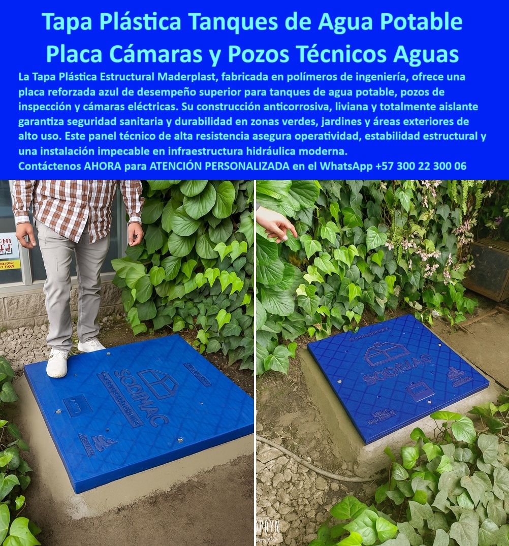 Tapa plástica para tanque de agua potable industrial Maderplast 0 Fabricada con polímeros estructurales Tapa plástica estructural reforzada Maderplast para cámara eléctrica, tanque agua o pozo de inspección Tapa plástica azul de alta resistencia Tapa plástica para tanque de agua potable industrial Maderplast 0 Fabricada con polímeros estructurales Tapa plástica estructural reforzada Maderplast para cámara eléctrica tanque agua o pozo de inspección Tapa plástica azul de alta resistencia