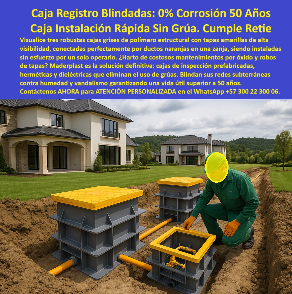 Caja de Instalaciones cajas canalizaciones con tapa Marcos Maderplast 0 Caja registro subterráneo anticorrosiva para jardines Cajas de paso eléctricas estancas sin mantenimiento Caja plástica de inspección liviana fácil instalación Pull box 0