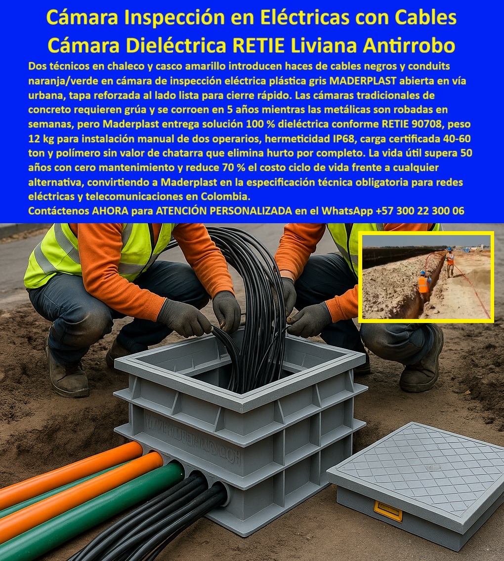 Caja de Instalaciones cajas canalizaciones con tapa Marcos Maderplast 0 Tapas de registro amarillas seguridad industrial Arquetas plásticas modulares instalación rápida Caja de inspección prefabricada polímero estructural Registros eléctricos