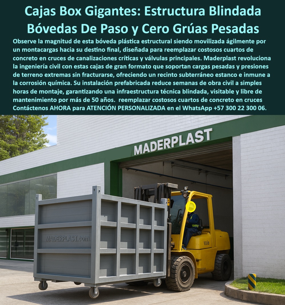 Cajas Box Grandes Cajas Grandes Tamaños Caja Válvulas Maderplast 0 Suministro cajas de registro plásticas gigantes Cámara de válvulas principales sin corrosión Bóveda plástica subterránea gran formato Caja de inspección para grandes caudales