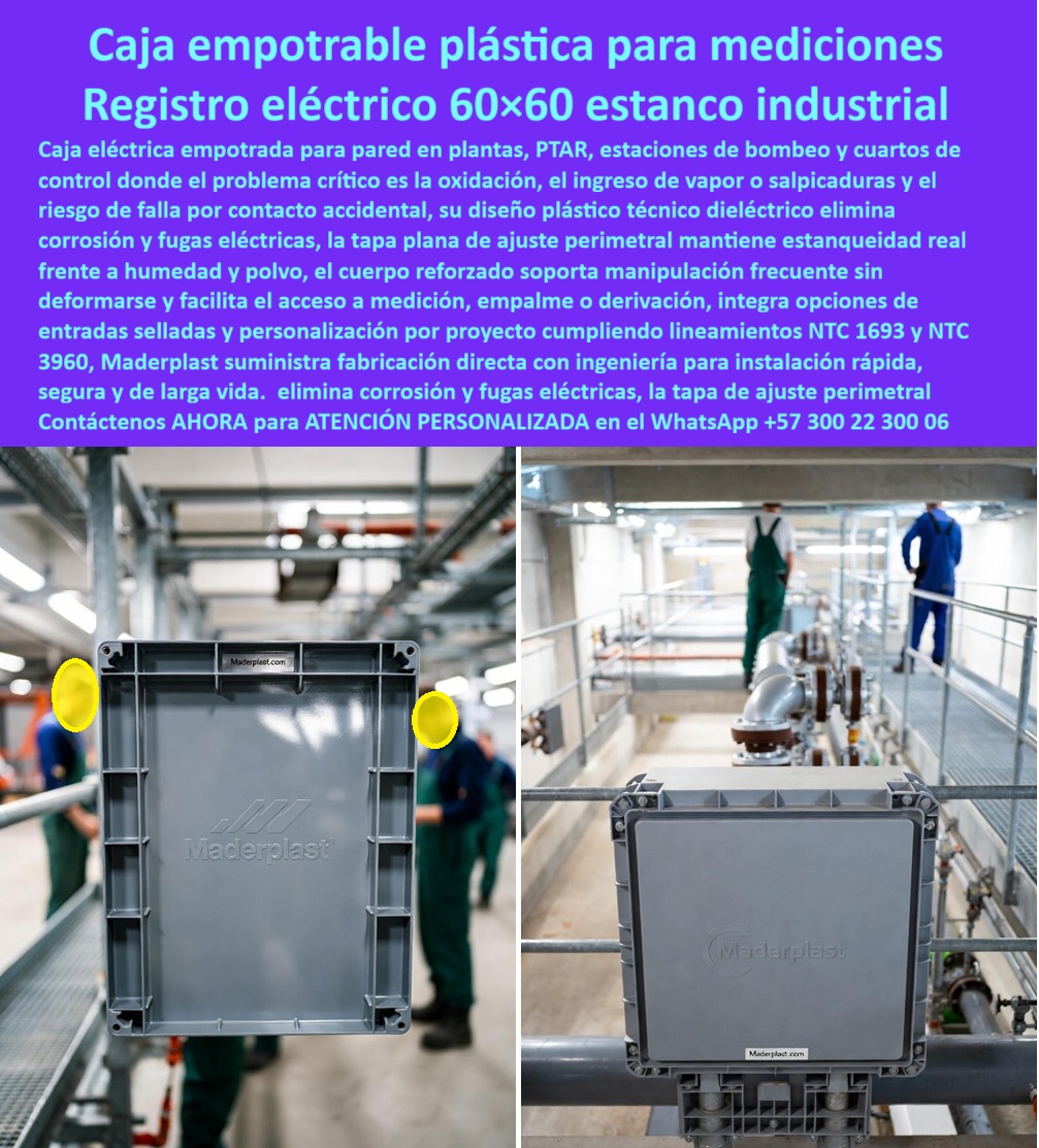 Cajas Eléctricas Exteriores En Pared Cajas De Inspección Maderplast 0 Contenedor técnico personalizado equipos control Arquetas de inspección pared o piso estancas Cajas de derivación eléctrica dieléctricas seguras Solución infraestructura