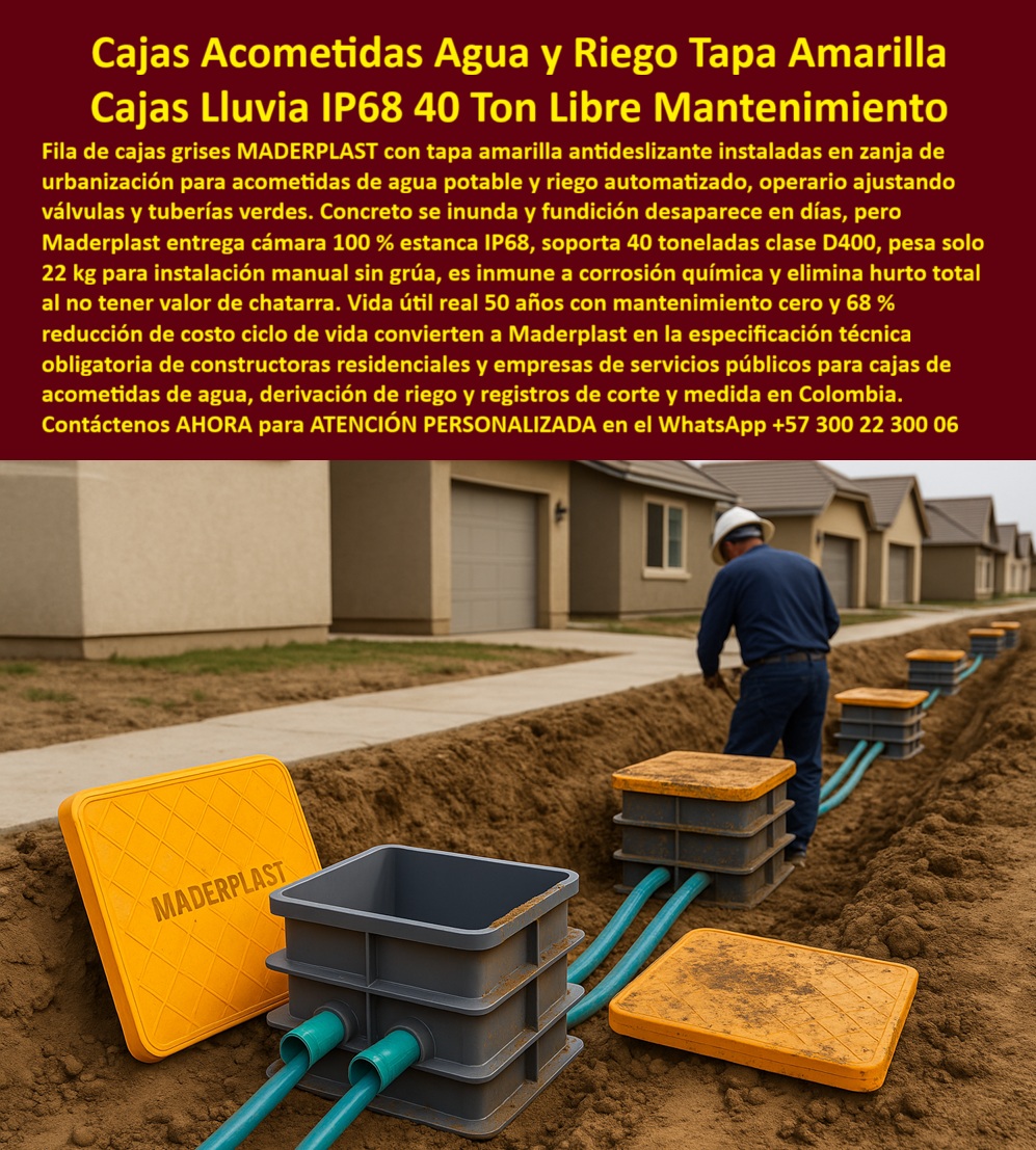 Cajas Inspección Herméticas Caja Conexiones Redes Subterráneas Maderplast 0 Sistema de canalización eléctrica hermético seguro Registro con empaques neopreno Cajas estructurales soterramiento redes Componentes red subterránea especificación
