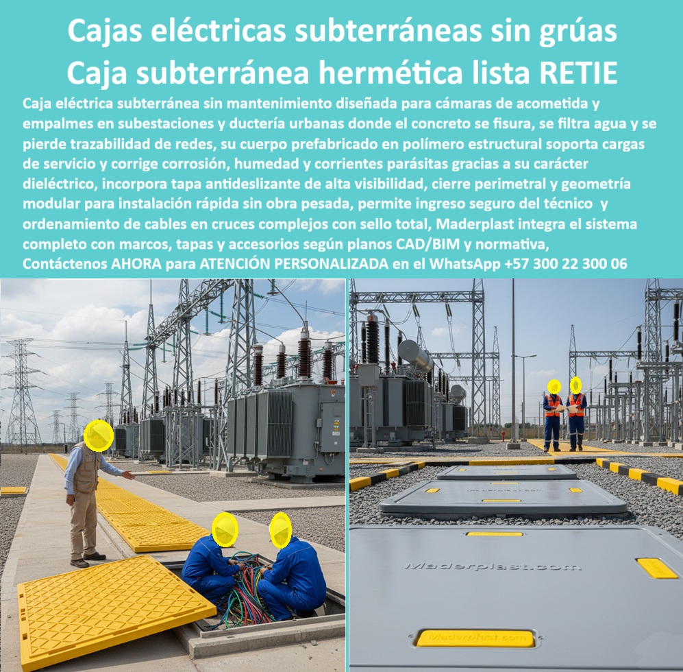 Cajas Redes Subterráneas Caja De Paso Cámara De Acometida Maderplast 0 Cajas eléctricas subterráneas sin mantenimiento urbanismo Cámara de acometida eléctrica 100x100 cm resistente Caja de paso subterránea 80x80 cm conjunto residencial Cajas