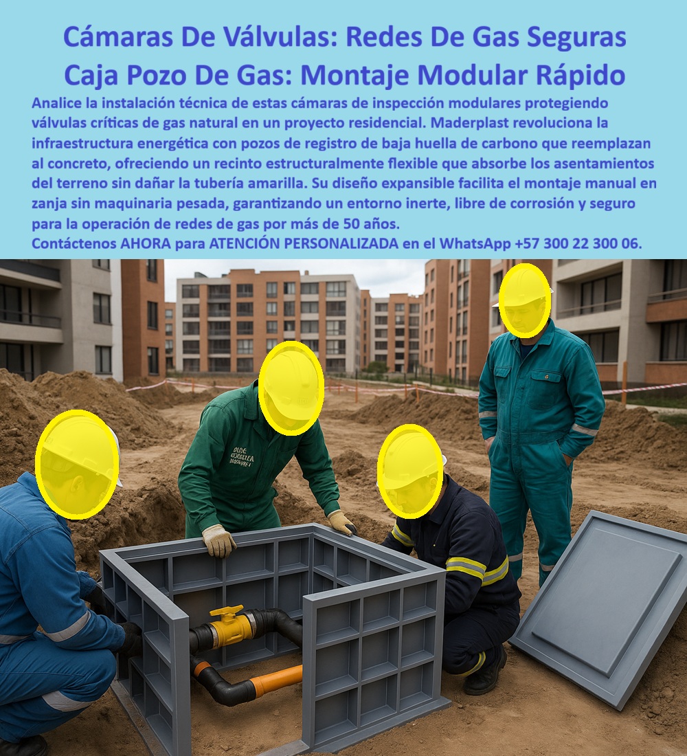 Cajas Redes Subterráneas Gas Caja De Paso Gasoductos registro gas Maderplast 0 Caja de paso baja huella de carbono para gas Pozo cámara de registro redes gas natural Caja de paso gasoducto modular expandible Caja gases impermeable exteriores