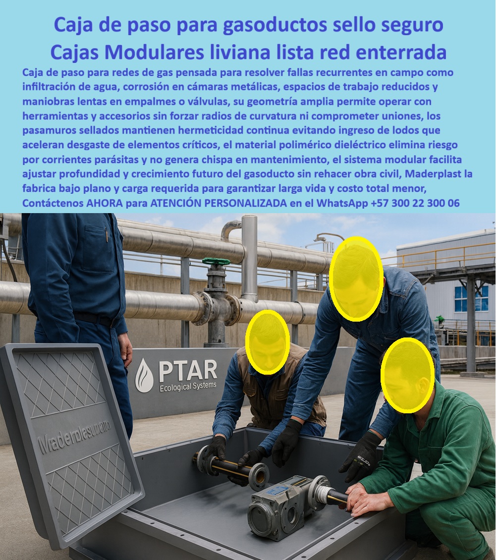 Cajas Redes Subterráneas Gas Caja De Paso Gasoductos registro gas Maderplast 0 caja de paso para gasoducto estanca anticorrosiva cámara de inspección para redes de gas modular pozo de registro de gas liviano sin grúa caja plástica para empalme