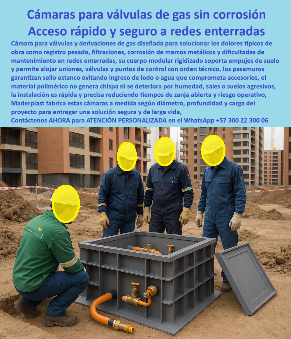 Cajas Redes Subterráneas Gas Caja De Paso Gasoductos registro gas Maderplast 0 cámara para válvulas de gas subterráneas anticorrosiva caja de paso para red de gas modular estanca pozo de registro para gasoducto liviano sin grúa caja plástica