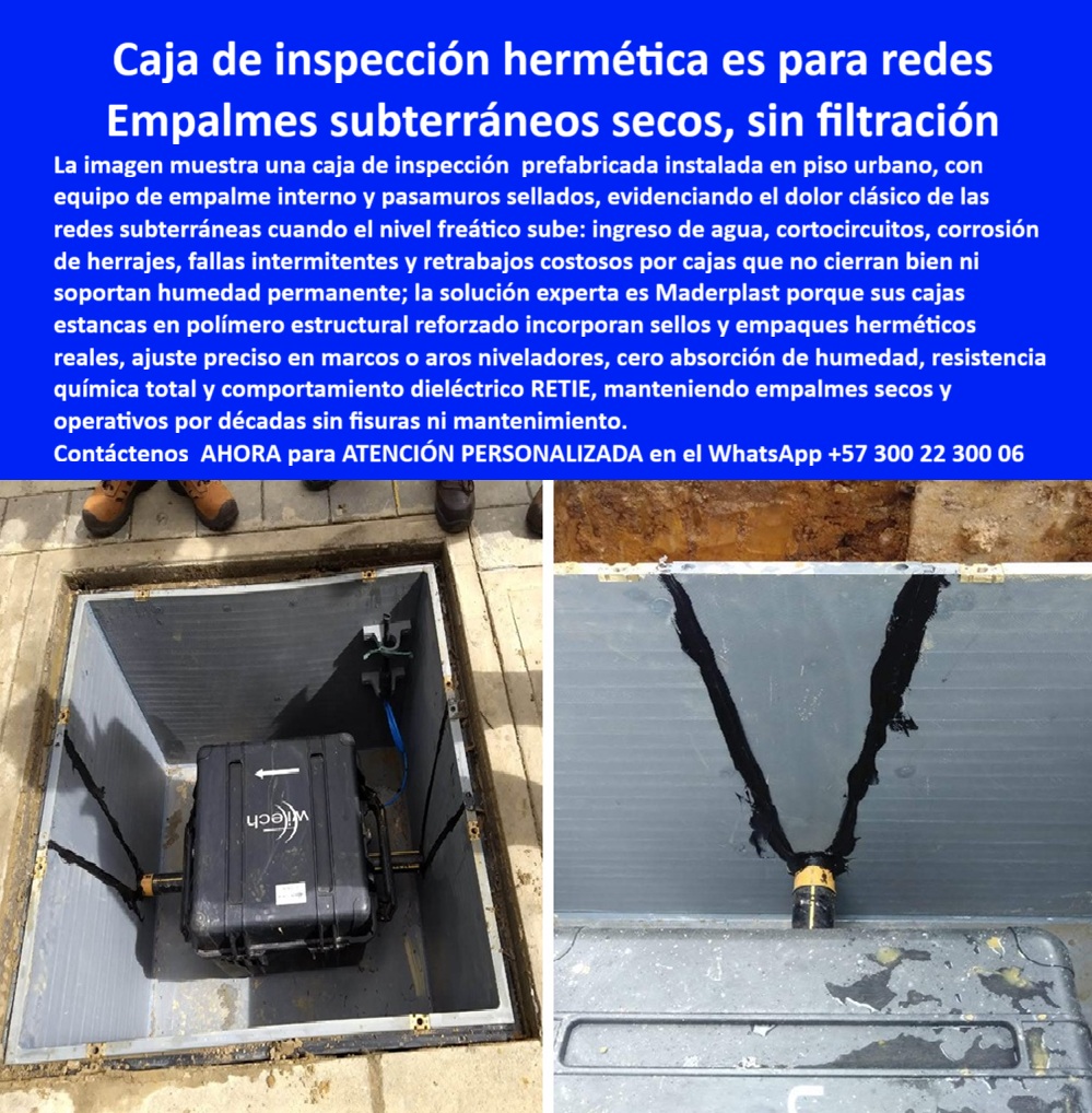 Cajas Son Tapa Subterráneas Caja Canalización Empalmes Eléctricos Maderplast 0 Cajas de paso prefabricadas ingeniería civil Marcos o aros niveladores plásticos resistentes Infraestructura subterránea modelado BIM Cajas de empalme con ajuste 0