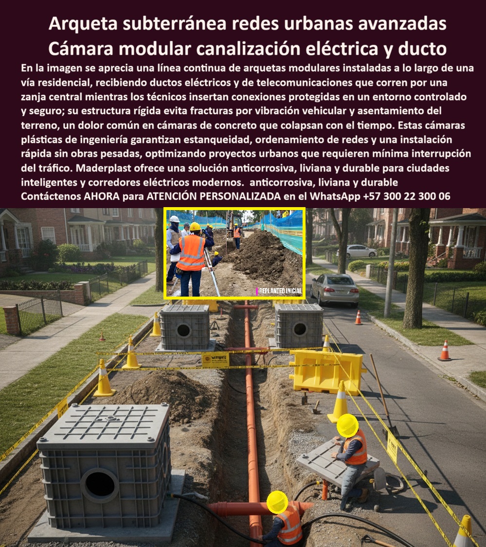 Canalizaciones Caja Tapa Marcos Urbanismo Canales Ductos Canaletas Maderplast 0 arqueta subterránea para redes urbanas inteligentes caja modular para canalización eléctrica residencial cámara de inspección para ductos de alumbrado público Gas
