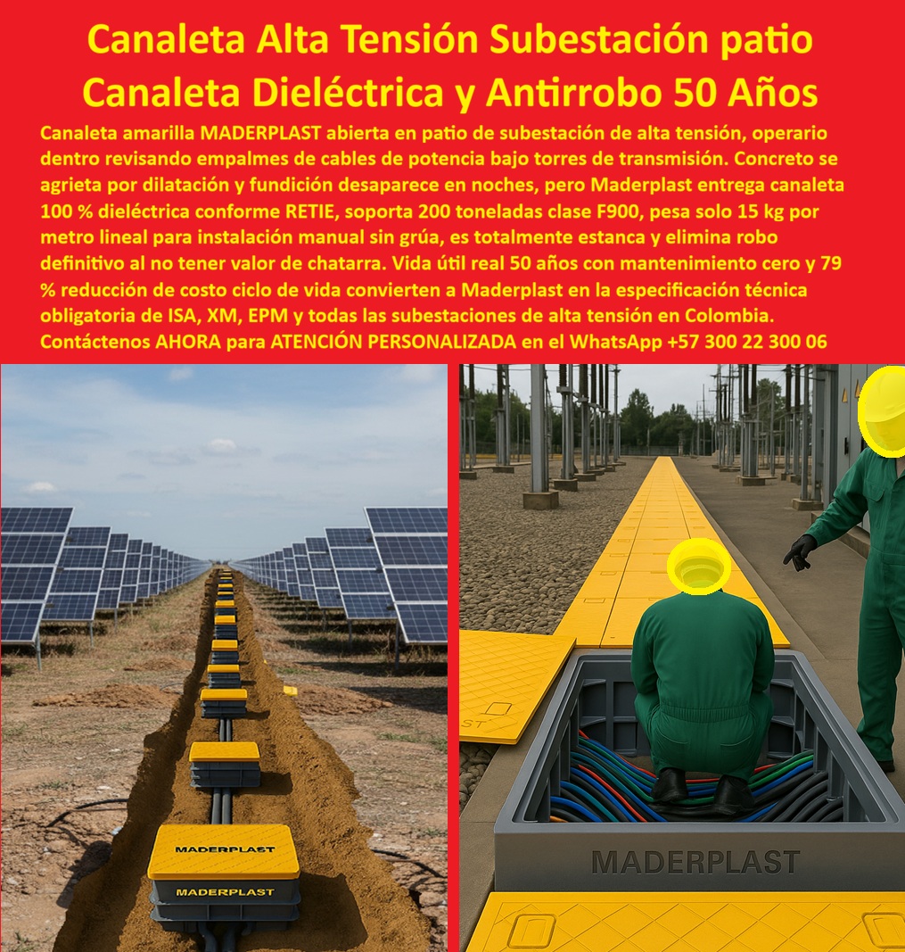 Canalización Con Tapa Marcos Canales Ductos Canaletas Cajas Maderplast 0 canaleta alta tensión subestación canaleta patio subestación dieléctrica canaleta cables AT ISA especificación canaleta subestación 79 ahorro ciclo alta tensión instala