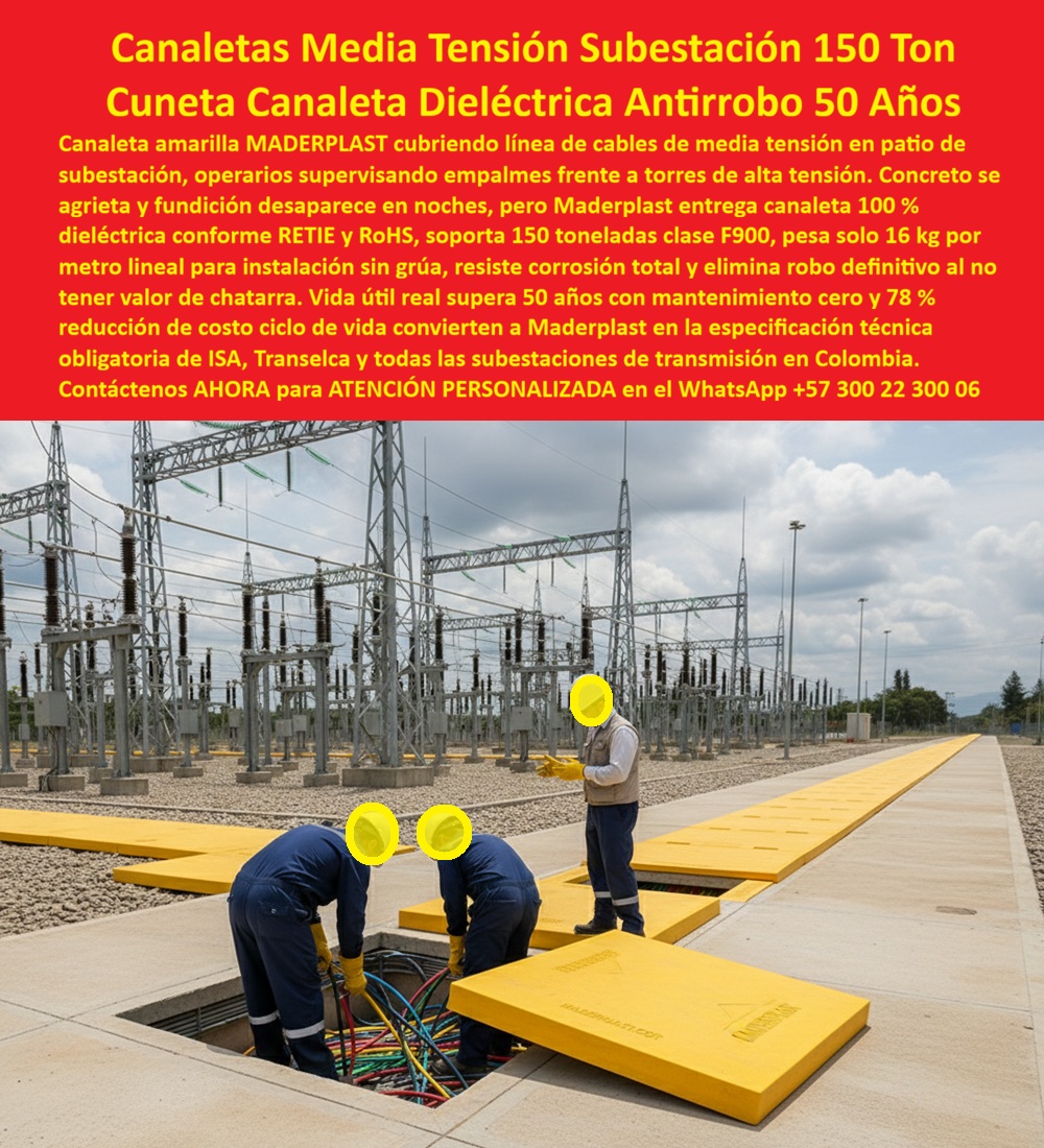 Canalización Con Tapa Marcos Canales Ductos Canaletas Cajas Maderplast 0 canaleta media tensión subestación 15 ton canaleta eléctrica patio subestación dieléctrica canaleta MT ISA 78 ahorro ciclo canaleta cables subterránea clase F900 canal