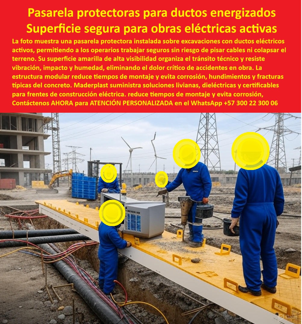 Canalización Con Tapa Marcos Canales Ductos Canaletas Cajas Maderplast 0 pasarela protectora para cableado subterráneo plataforma dieléctrica obras eléctricas cubierta amarilla para zonas energizadas pasarela anticorrosiva para subestaciones