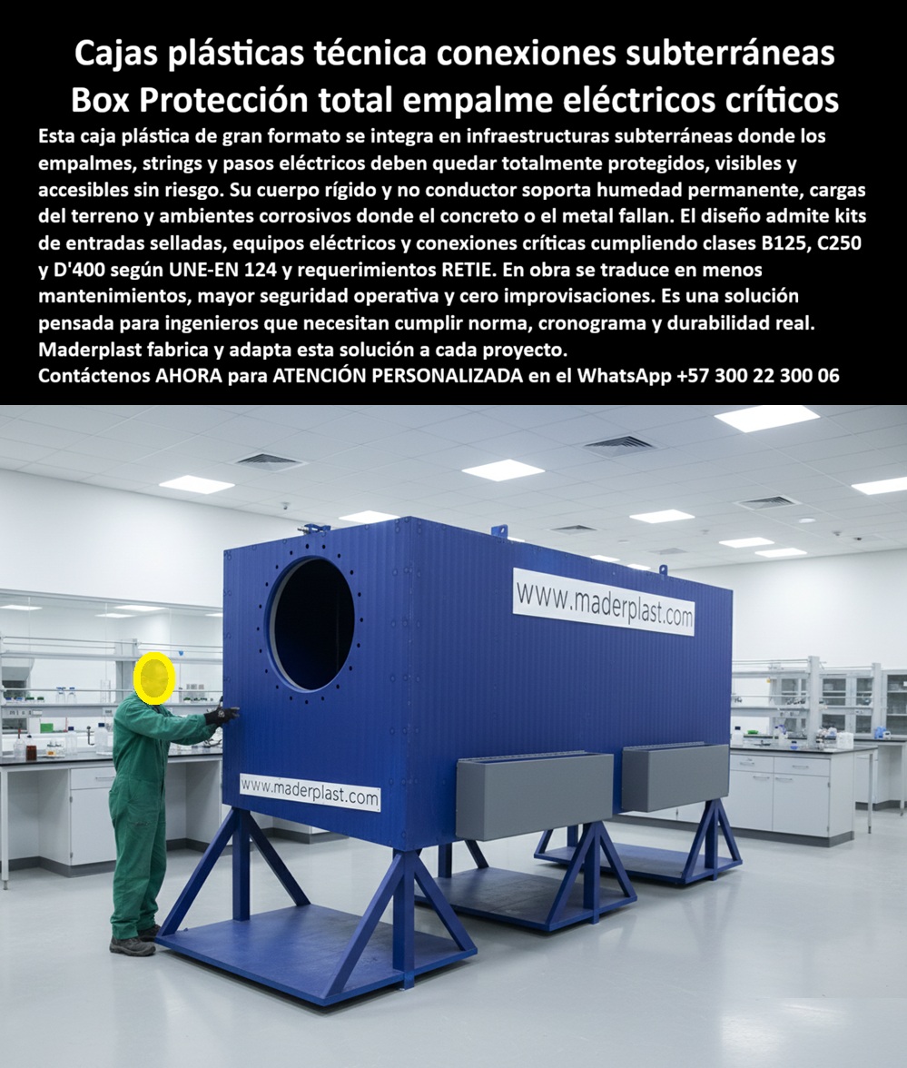 Catálogo Caja Plástica Pozo Conexiones Cajas De Paso Strings Maderplast 0 caja plástica subterránea empalmes eléctricos pozo de registro eléctrico clase D400 caja de paso eléctrica RETIE caja plástica strings solares subterránea no conductora
