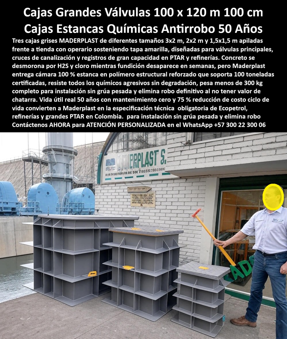 Catálogo Caja Plástica Pozo Conexiones Cajas De Paso Strings Maderplast 0 cajas grandes válvulas 3x2 m caja gran formato 100 toneladas cajas válvulas principales PTAR caja cruce canalización 75 ahorro cajas grandes instalación sin grúa PP