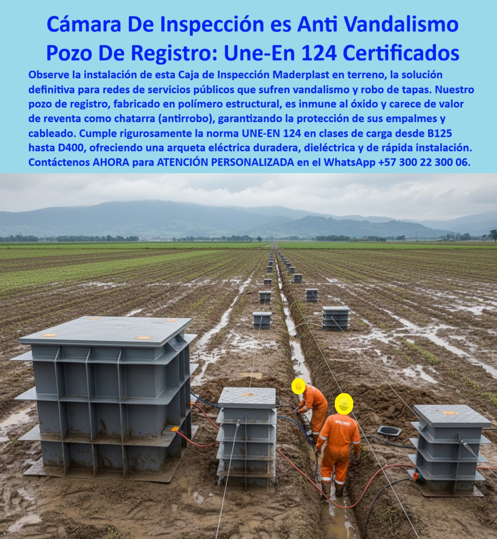 Instalación De Cajas Conexiones Caja Empalmes Acometida Eléctrica Maderplast 0 Caja inspección y mantenimiento de redes duradera Pozo de registro clase D400 UNE EN 124 plástica Arqueta eléctrica anti vandalismo y antirrobo Caja de acometida 0
