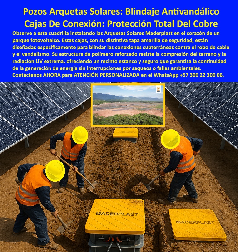 Proyectos Solares Caja Plástica Cámara Conexiones Granjas Solares Maderplast 0 Caja plástica conexiones caja hermética paneles solares Sistema anti robo anti vandalismo redes solares Tapas cajas derivación eléctricas antirrobo Caja Tubería PP