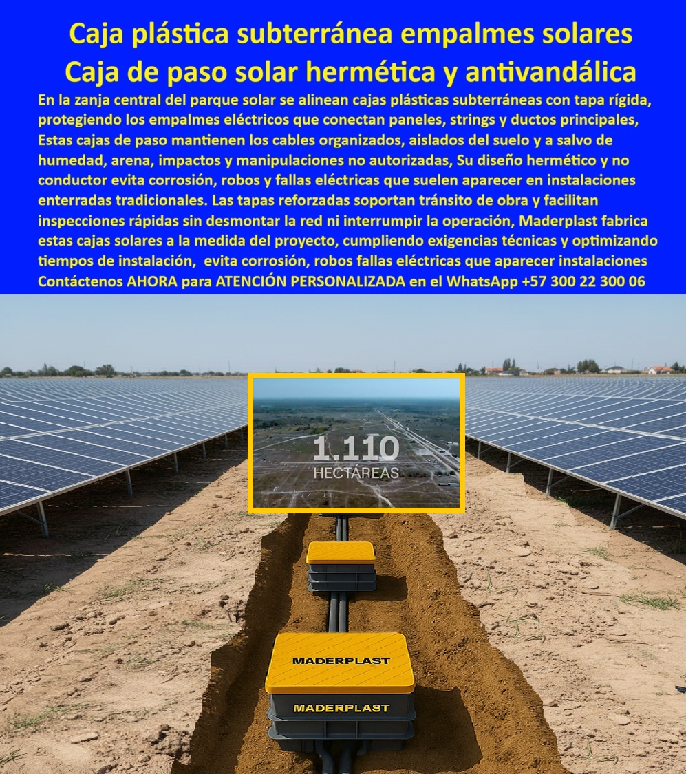 Proyectos Solares Caja Plástica Cámara Conexiones Granjas Solares Maderplast 0 caja plástica subterránea paneles solares caja de empalmes solares hermética caja de paso solar antivandálica cámara subterránea conexiones solares caja plástica