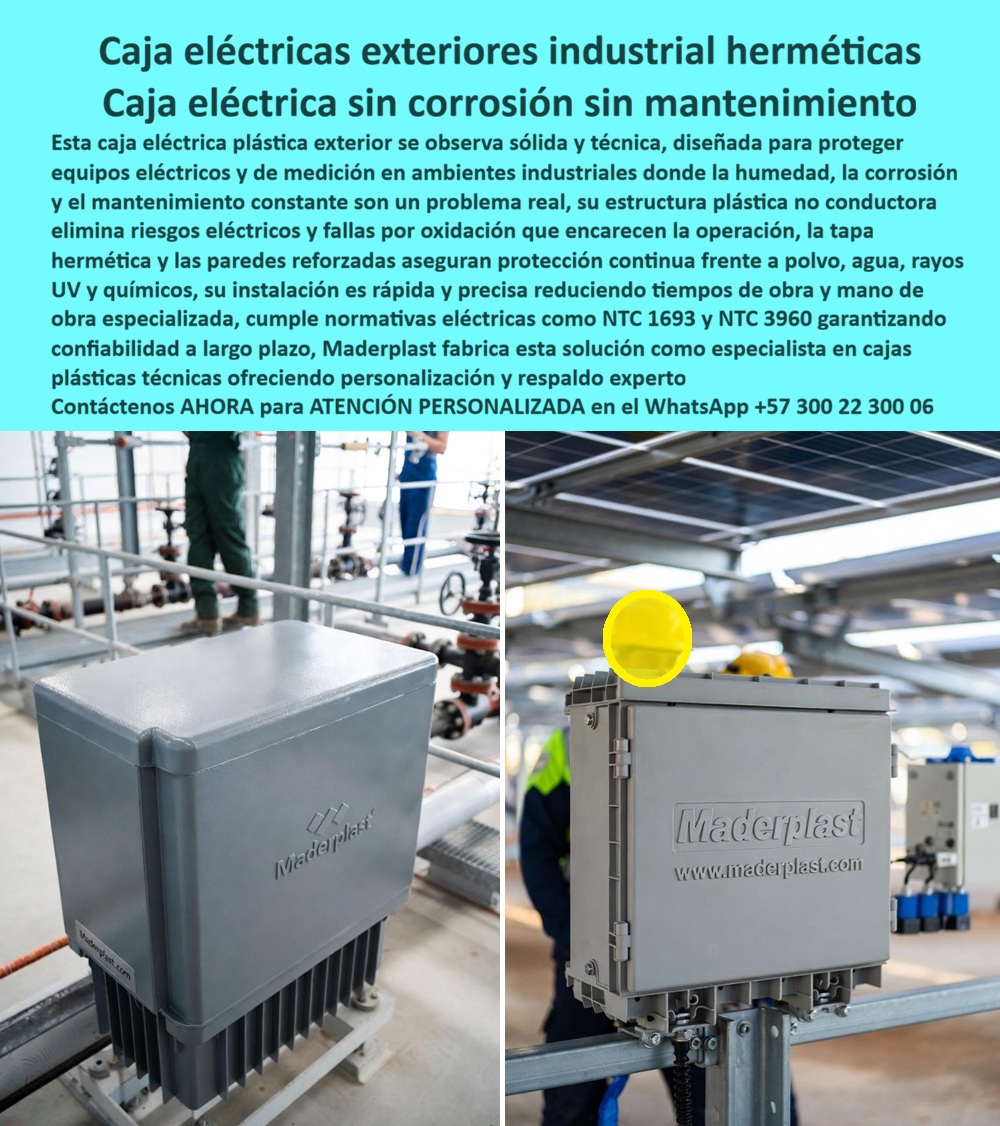 Racks Cajas Eléctricas Exteriores Fabricante Cajas De Inspección Maderplast 0 caja eléctrica plástica exterior industrial caja eléctrica sin mantenimiento caja eléctrica anticorrosiva caja plástica para medición eléctrica caja Retie